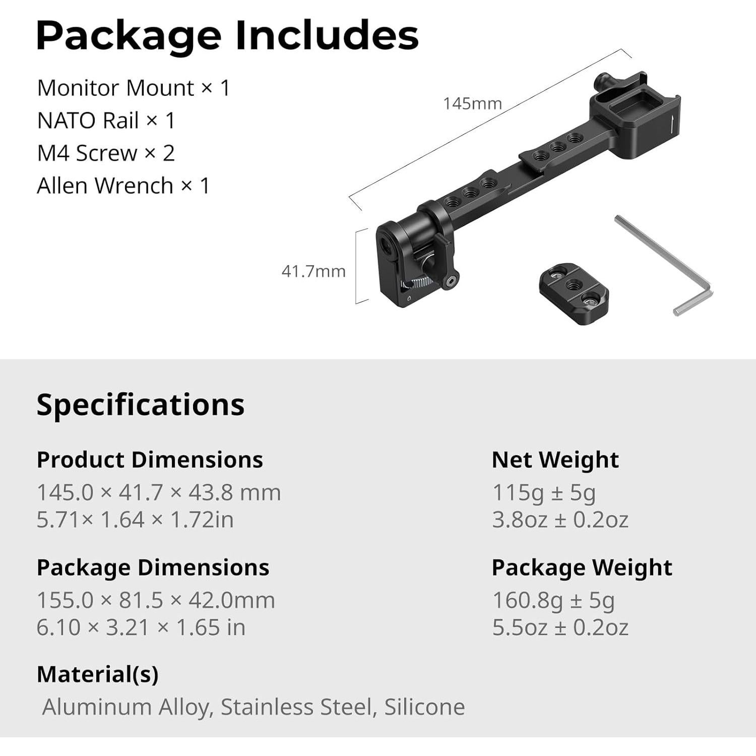 Soporte de Monitor Ajustable SmallRig 5337 para Gimbal DJI RS