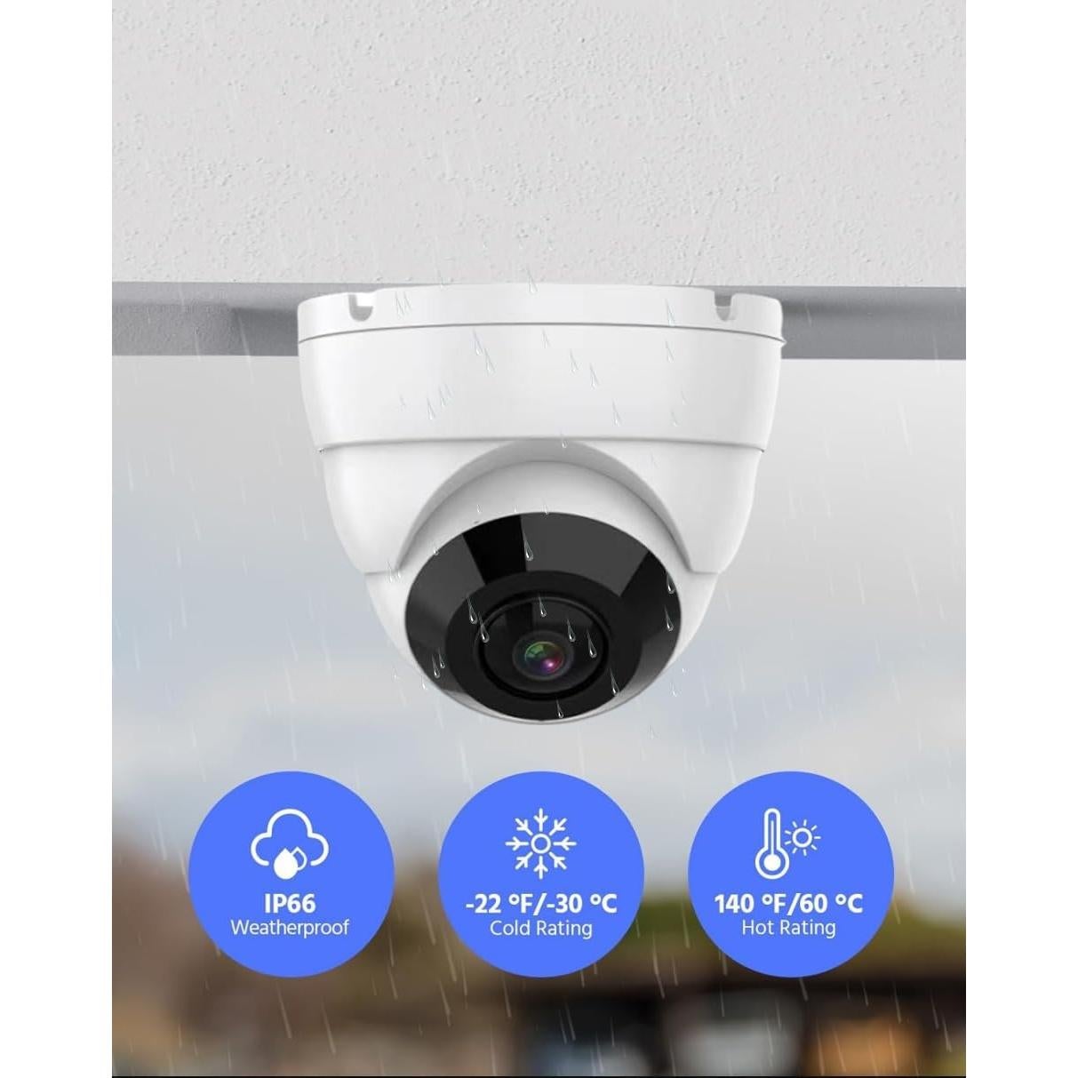 Cámara de Seguridad Dome IP 5MP PoE 180° Visión Nocturna IR