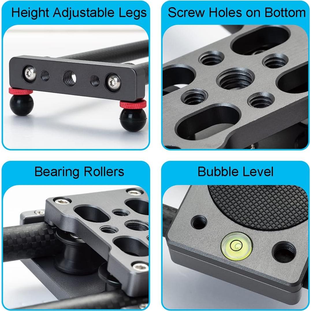 Mini Deslizador de Cámara de Carbono ANNSM 40cm para Smartphone y DSLR