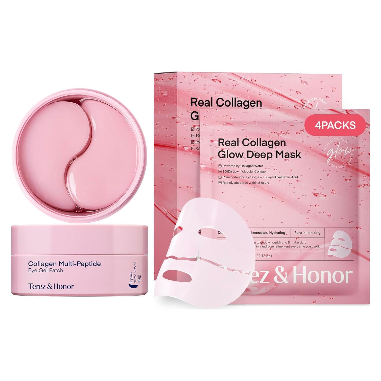 Mascarilla Facial de Colágeno y Parches para Ojos Dewycream - Hidratación y Reafirmante