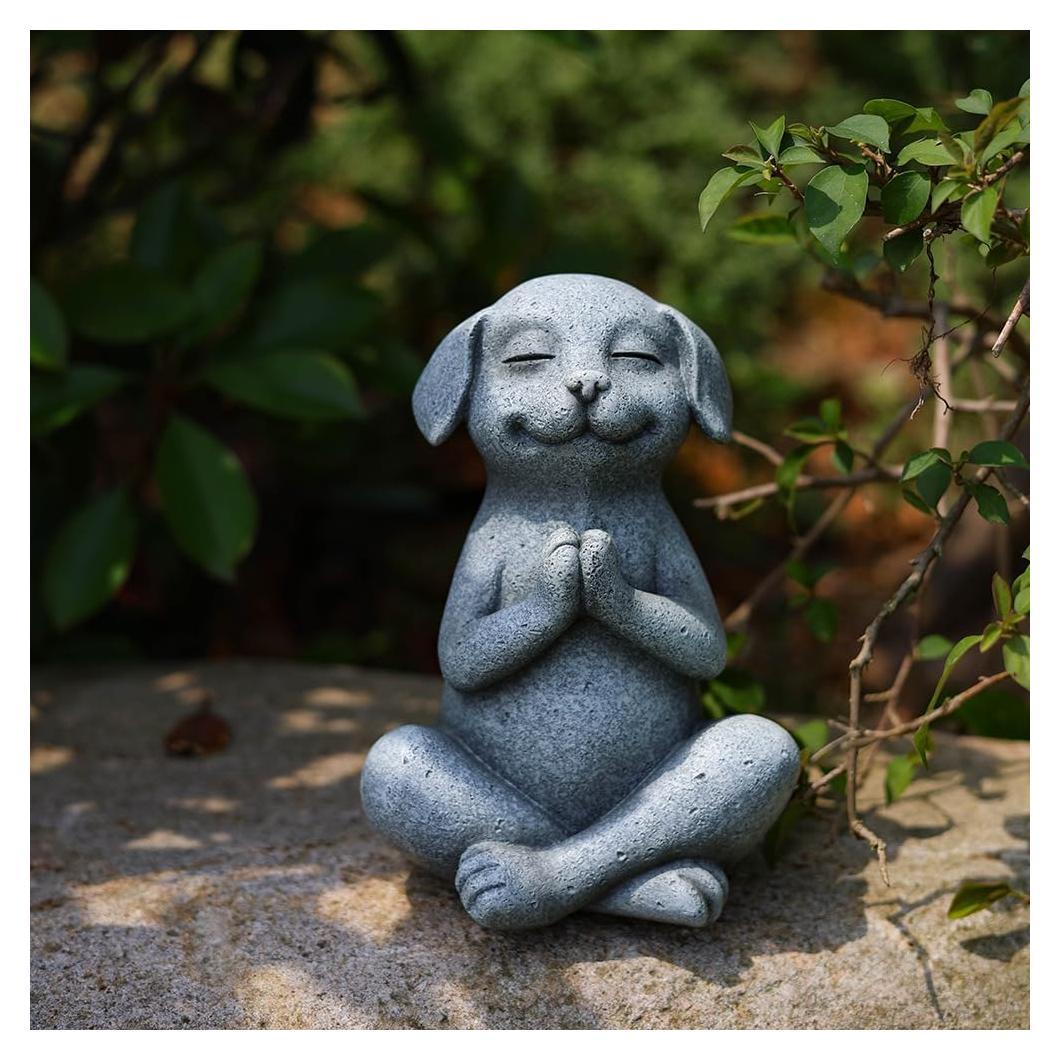 Estatua Meditadora de Perro JARPSIRY en Resina 15.5 cm