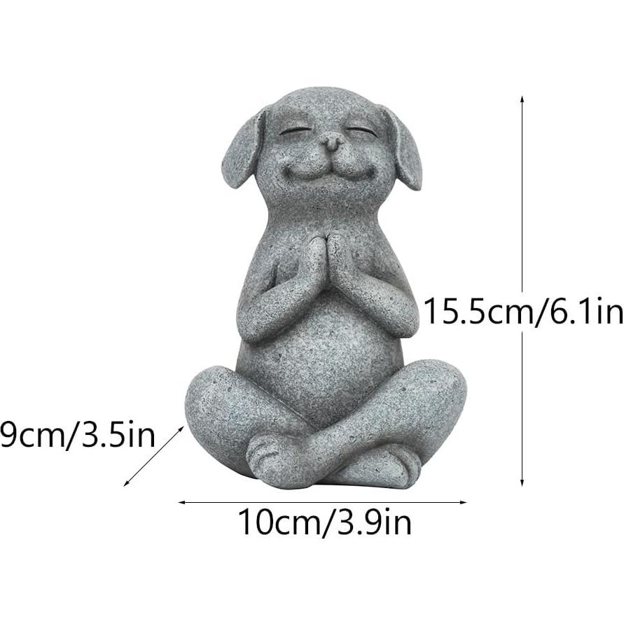 Estatua Meditadora de Perro JARPSIRY en Resina 15.5 cm