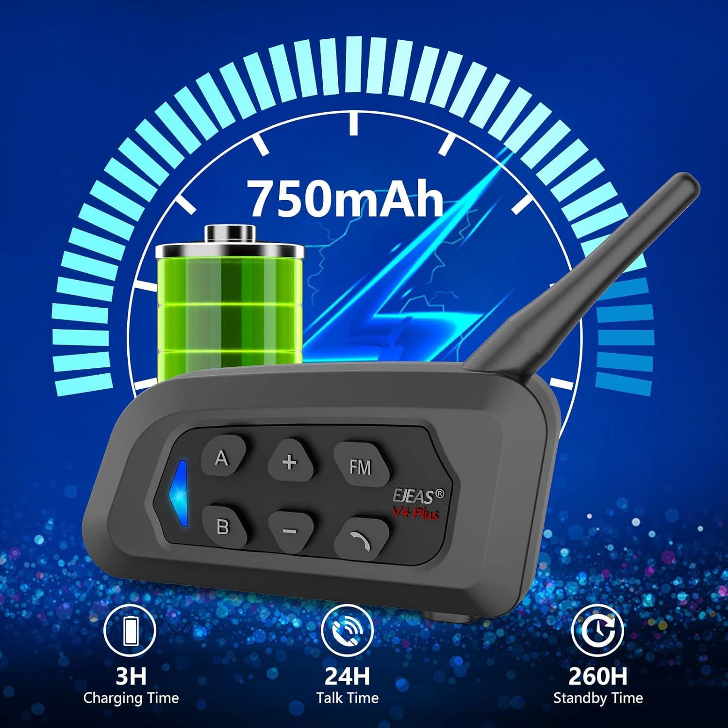 Intercomunicador Bluetooth EJEAS V4 Plus para Motocicleta