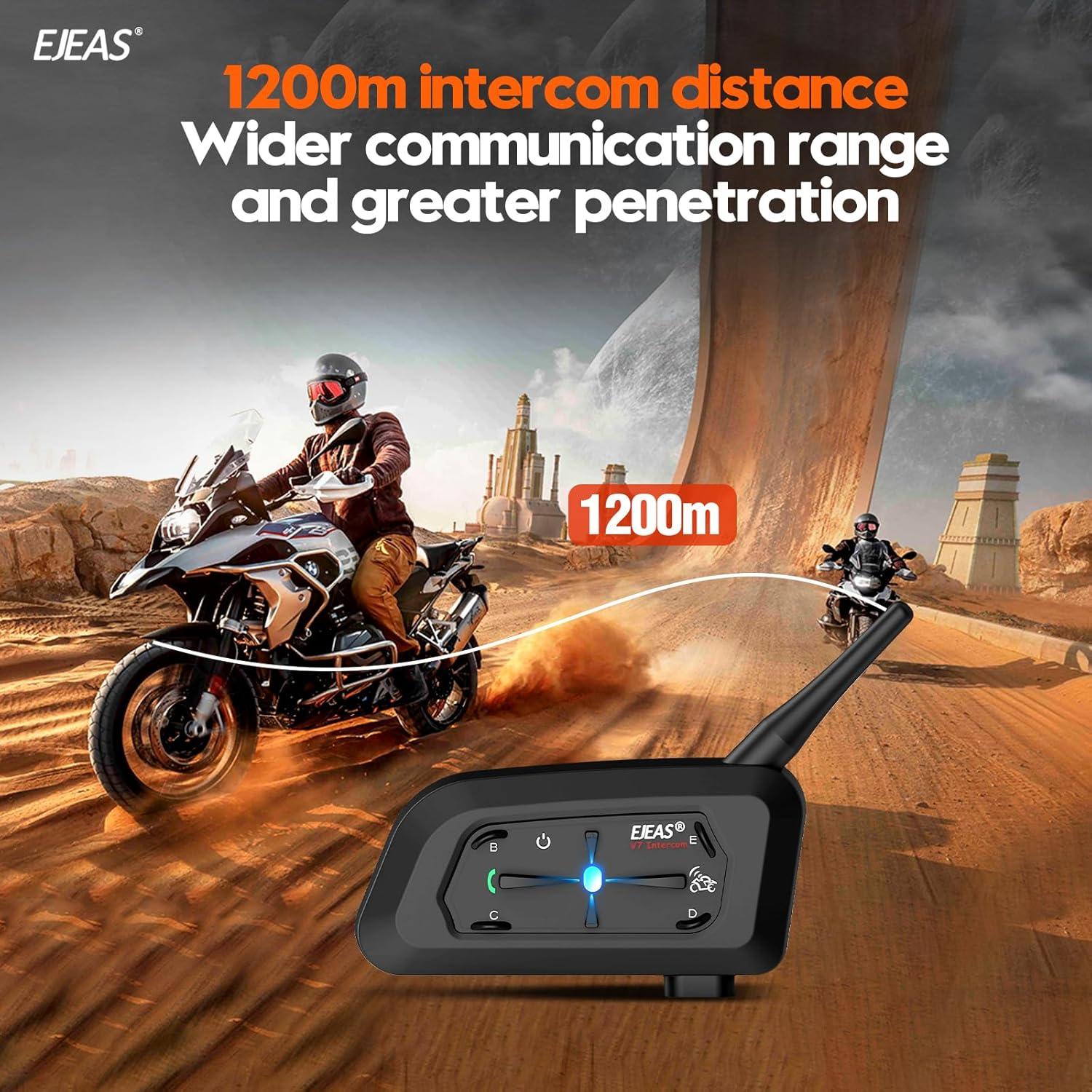 Intercomunicador Bluetooth EJEAS V7 para Motocicleta 1200m