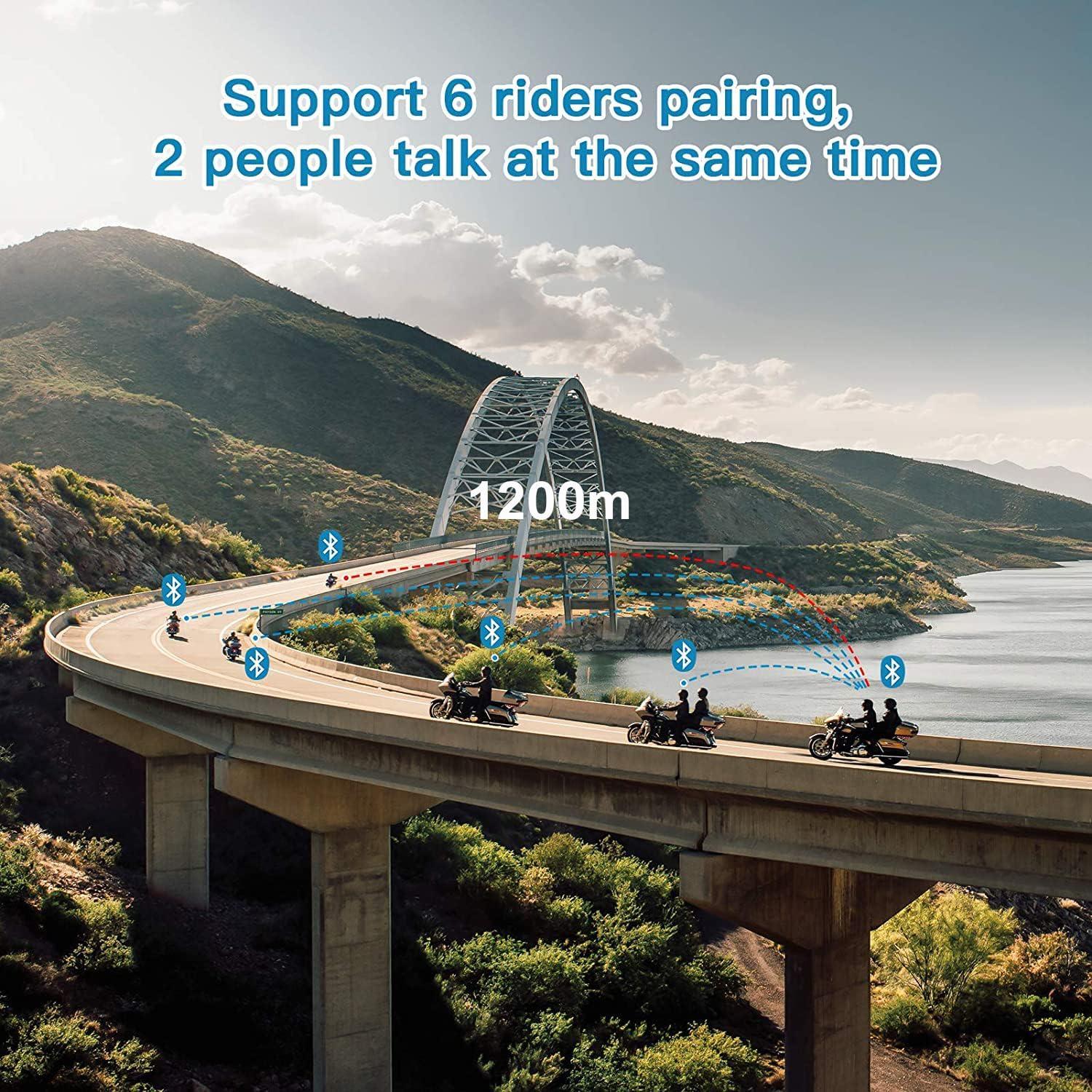 Intercomunicador Bluetooth EJEAS V6 Pro 1200M para Motocicleta