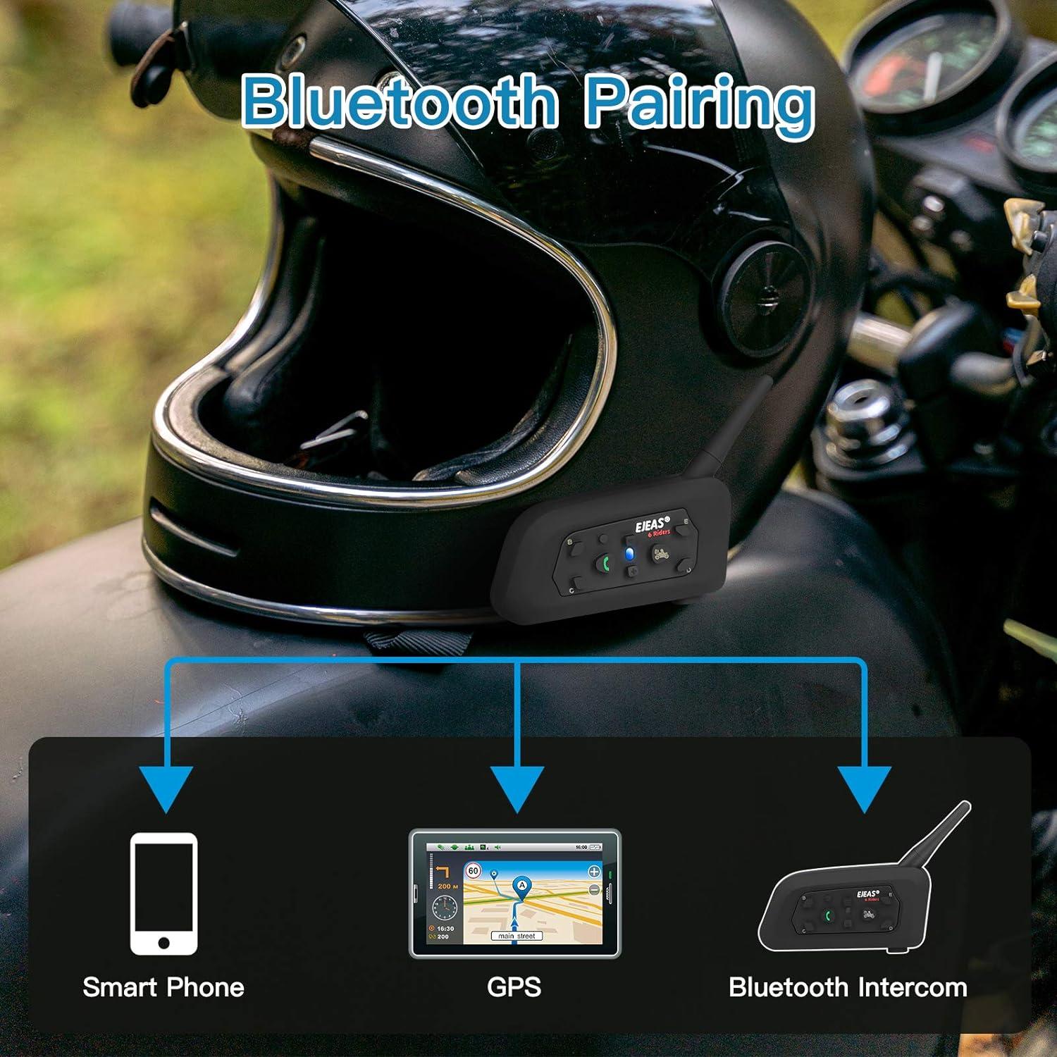 Intercomunicador Bluetooth EJEAS V6 Pro 1200M para Motocicleta