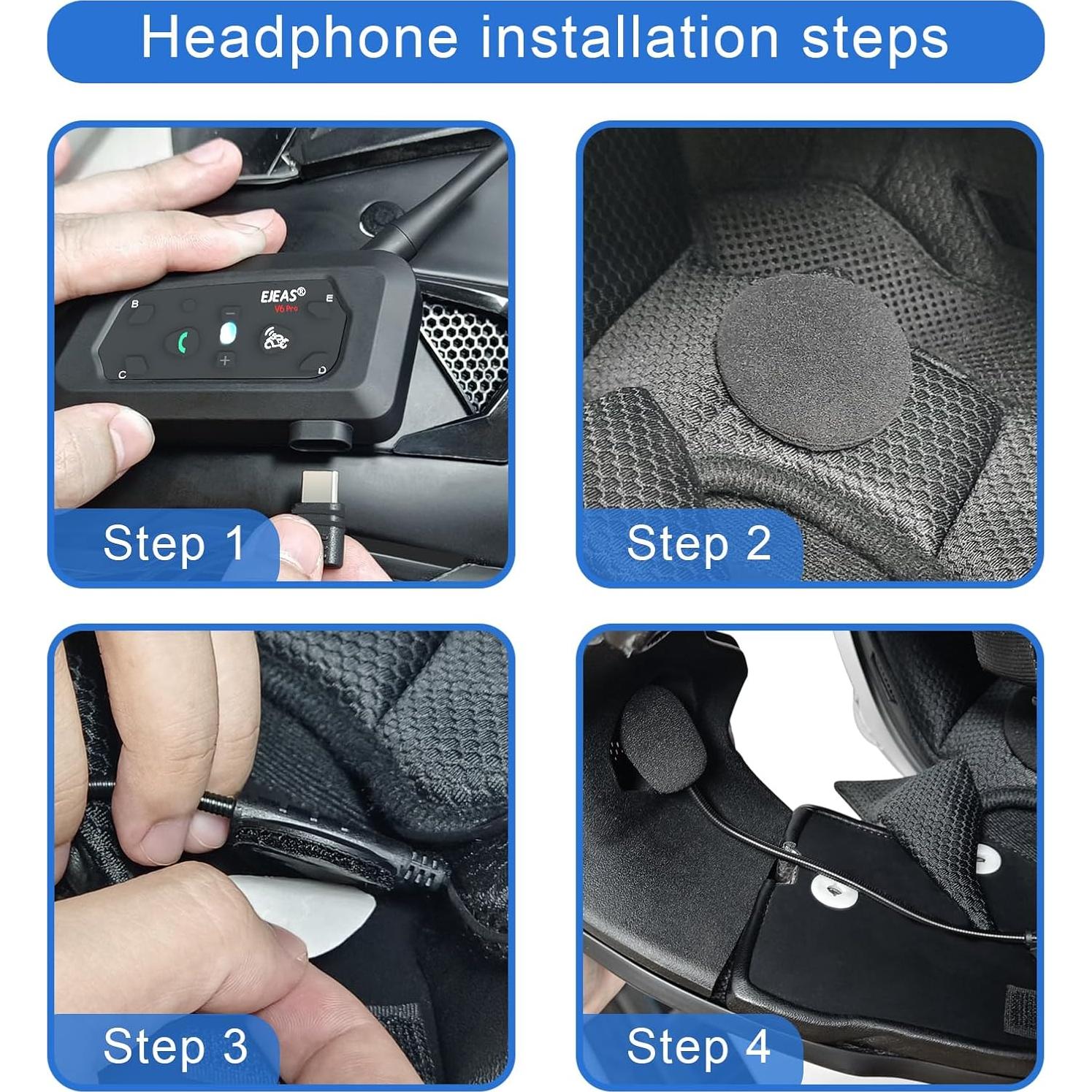 Intercomunicador Bluetooth EJEAS V6 Pro 1200M para Motocicleta