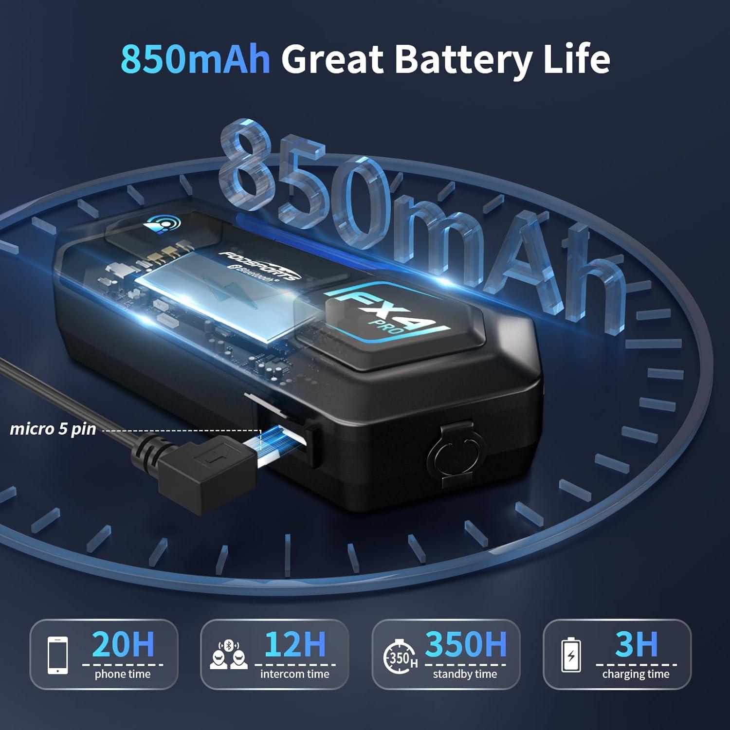 Intercomunicador Bluetooth Fodsports FX4 Pro 2 Unidades