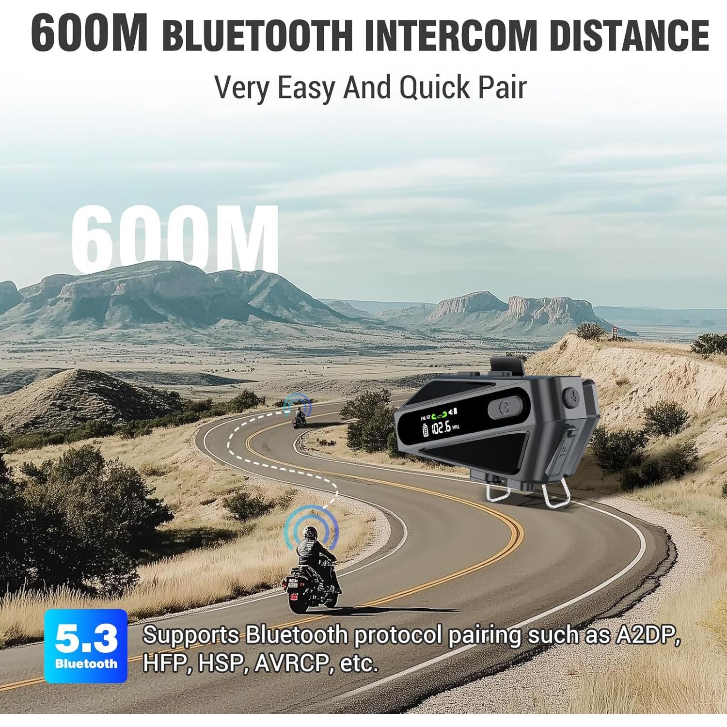 Auricular Bluetooth TOUCH TWO C6 para Casco Motocicleta