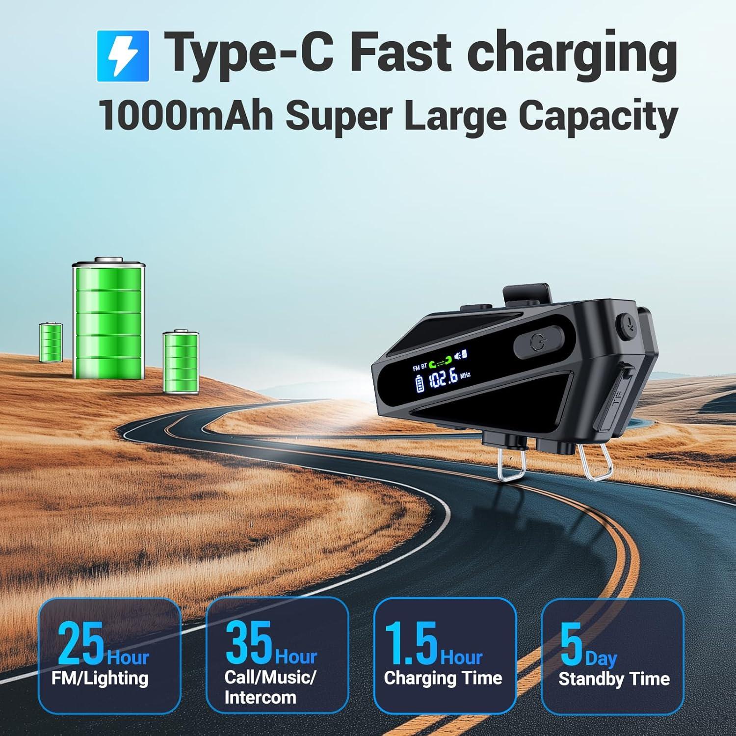 Auricular Bluetooth TOUCH TWO C6 para Casco Motocicleta