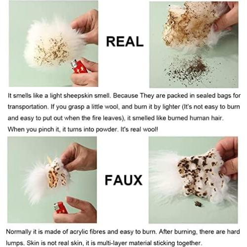 Cojín de Asiento de Coche MLOVESIE Piel de Oveja Beige 49x49cm