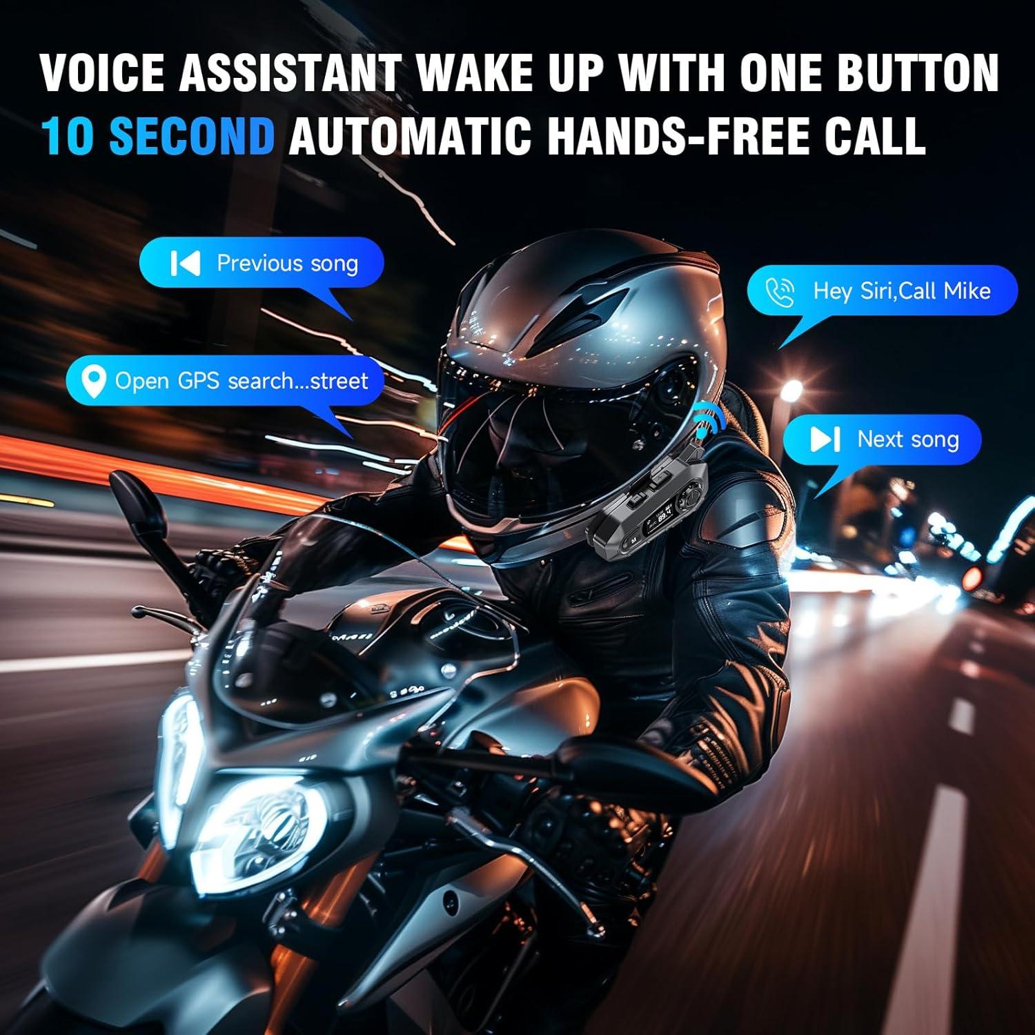 Auricular Bluetooth A1 TOUCH TWO para Casco Motocicleta IPX6
