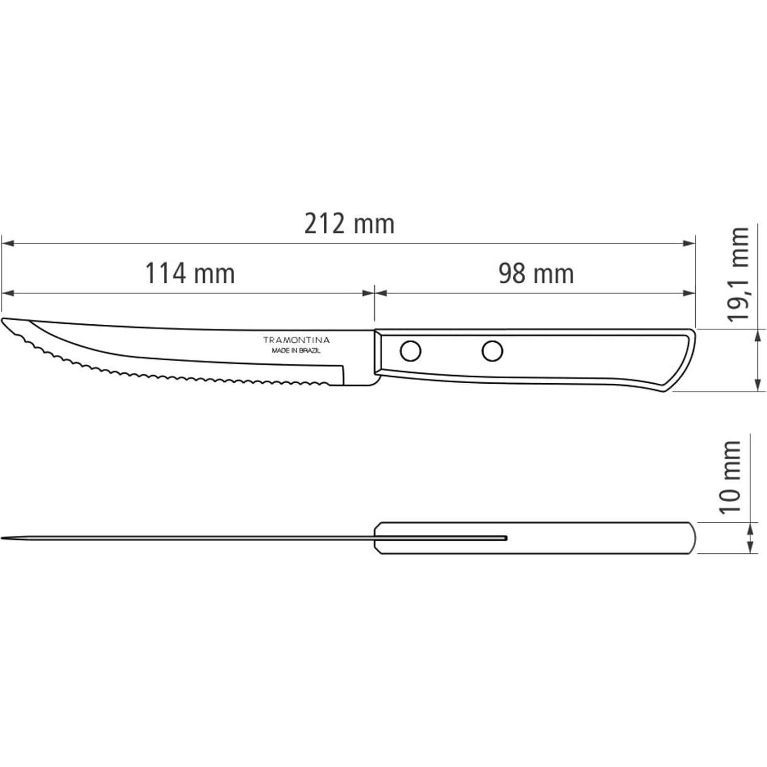 Juego de Cuchillos para Carne Tramontina 12 Piezas Acero Inoxidable