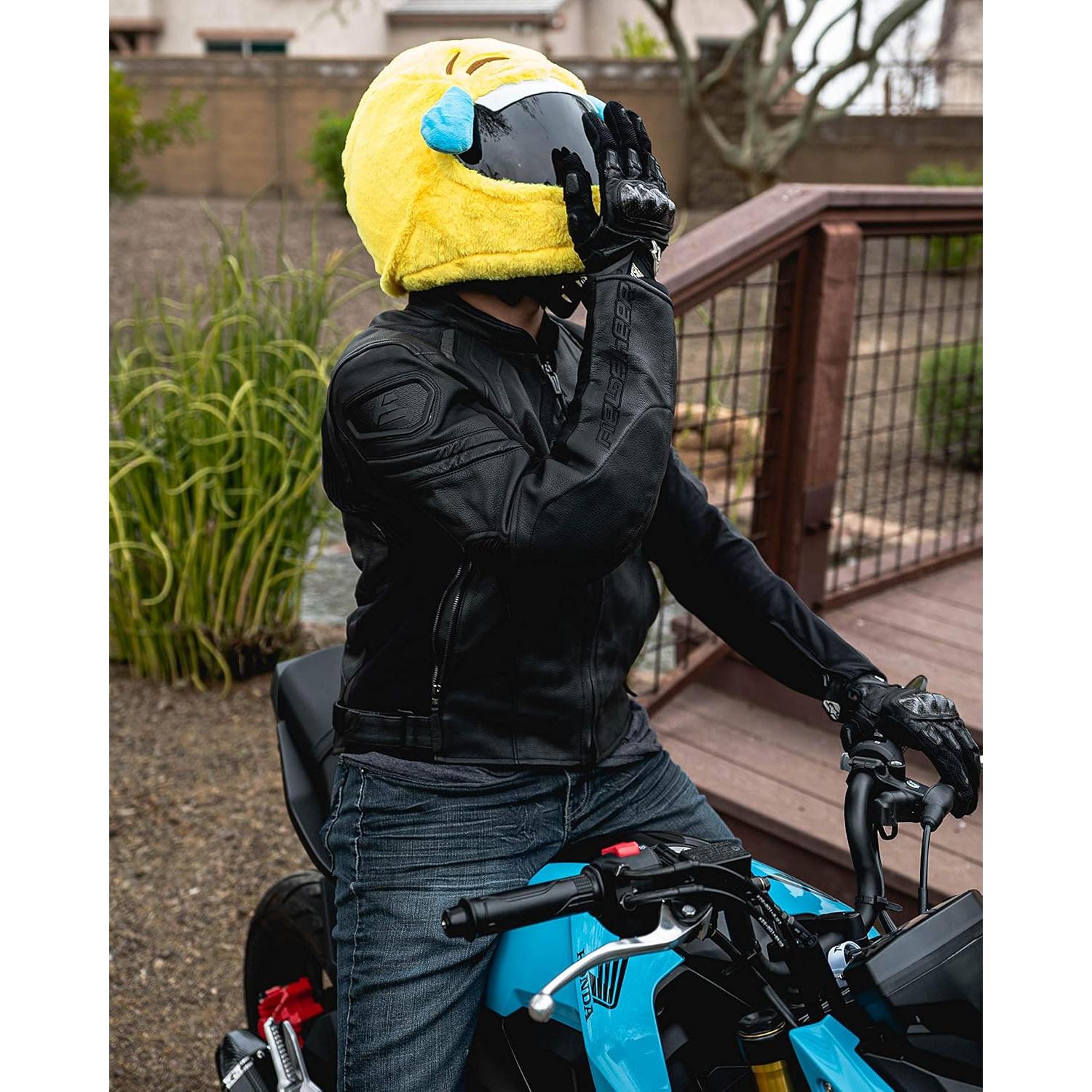 Cubierta de Casco de Moto Carbon Moto Gear Emoji Riendo