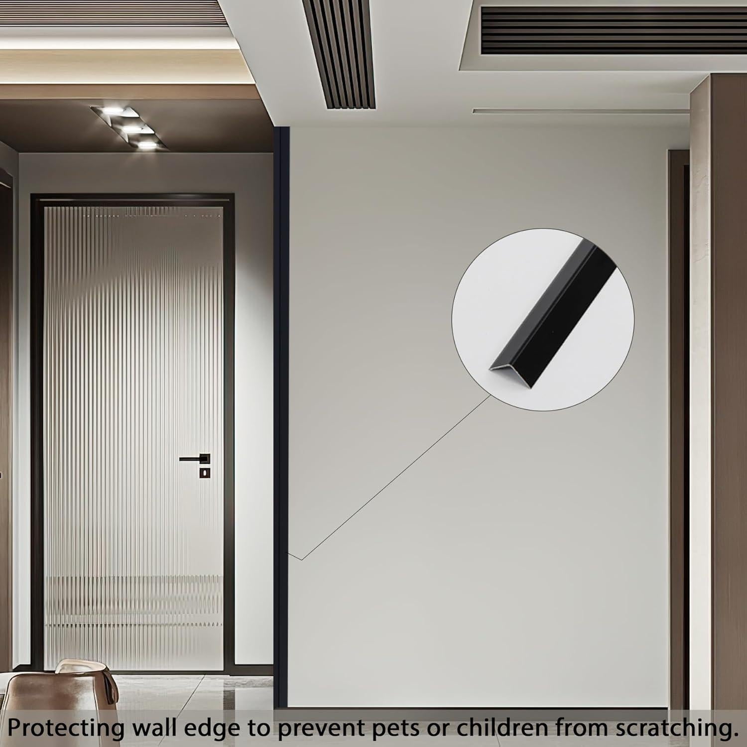 Protectores de Esquinas de Aluminio Coengwui 3Pcs 0.88m Negro Mate