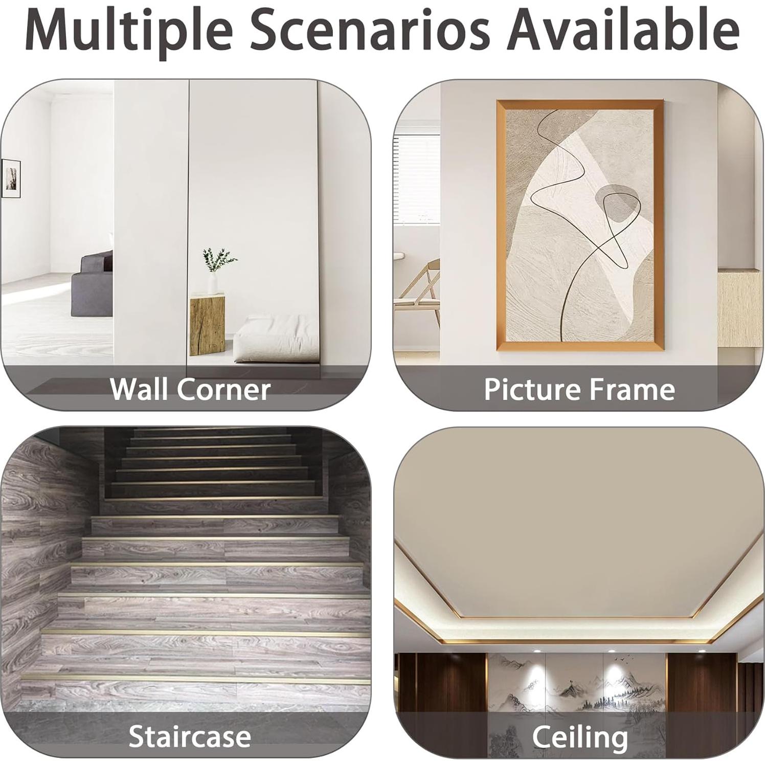 Protectores de Esquinas de Aluminio Coengwui 3Pcs 0.88m Negro Mate