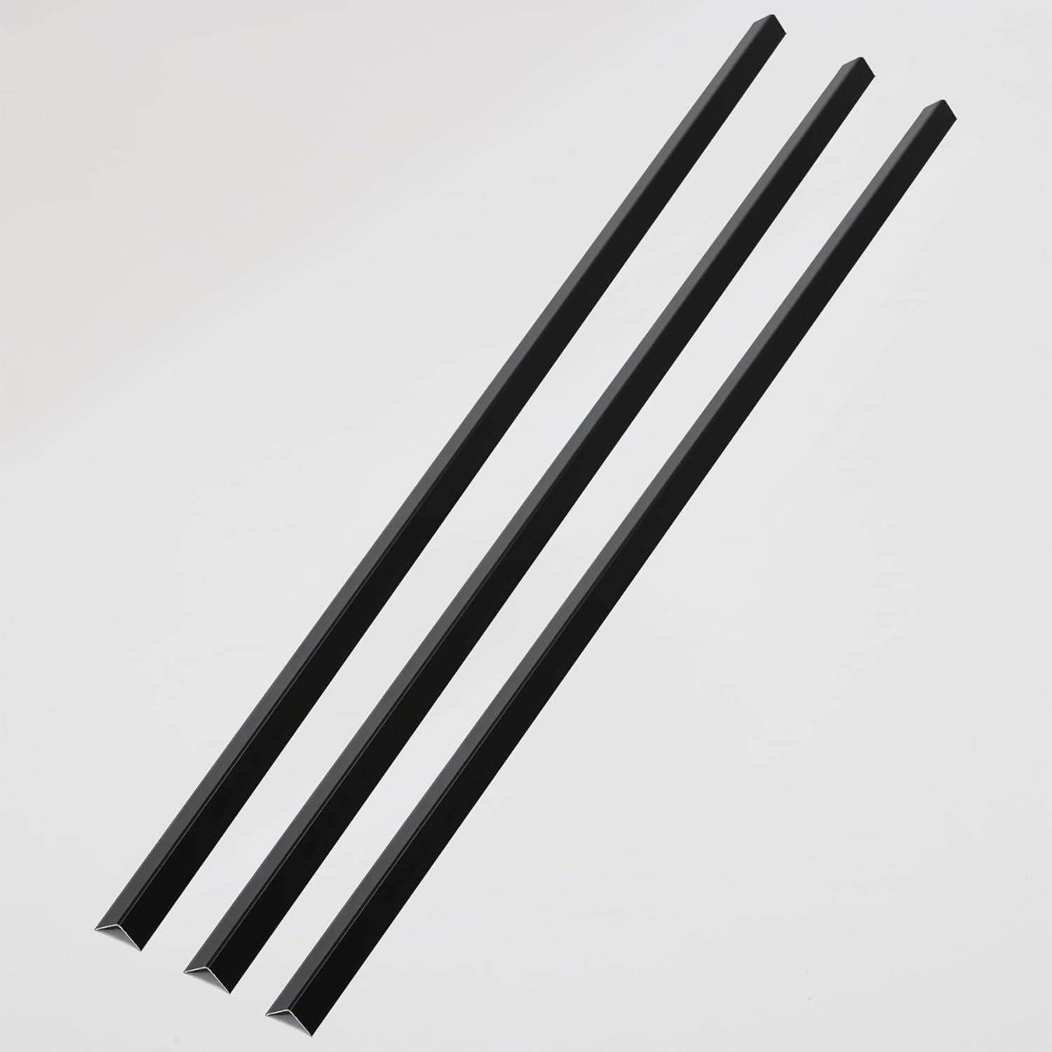 Protectores de Esquinas de Aluminio Coengwui 3Pcs 0.88m Negro Mate