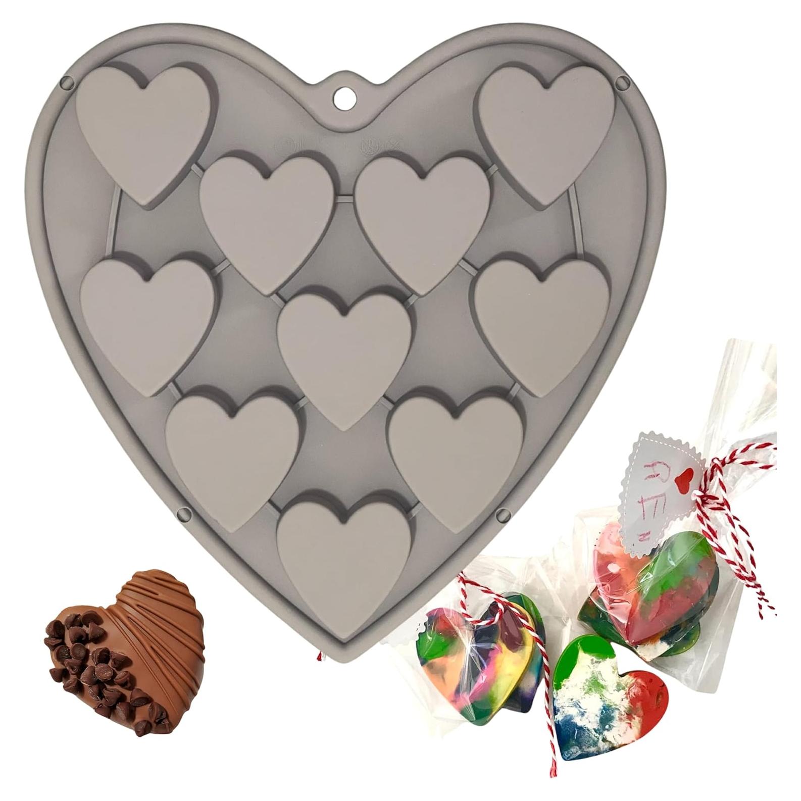Molde de Silicona para Pastel Corazón MarStore 10 Cavidades 5.08 cm
