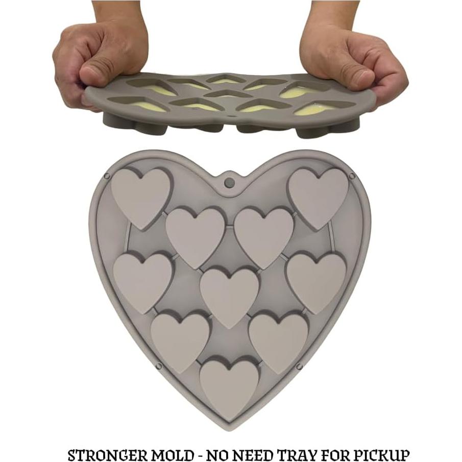 Molde de Silicona para Pastel Corazón MarStore 10 Cavidades 5.08 cm