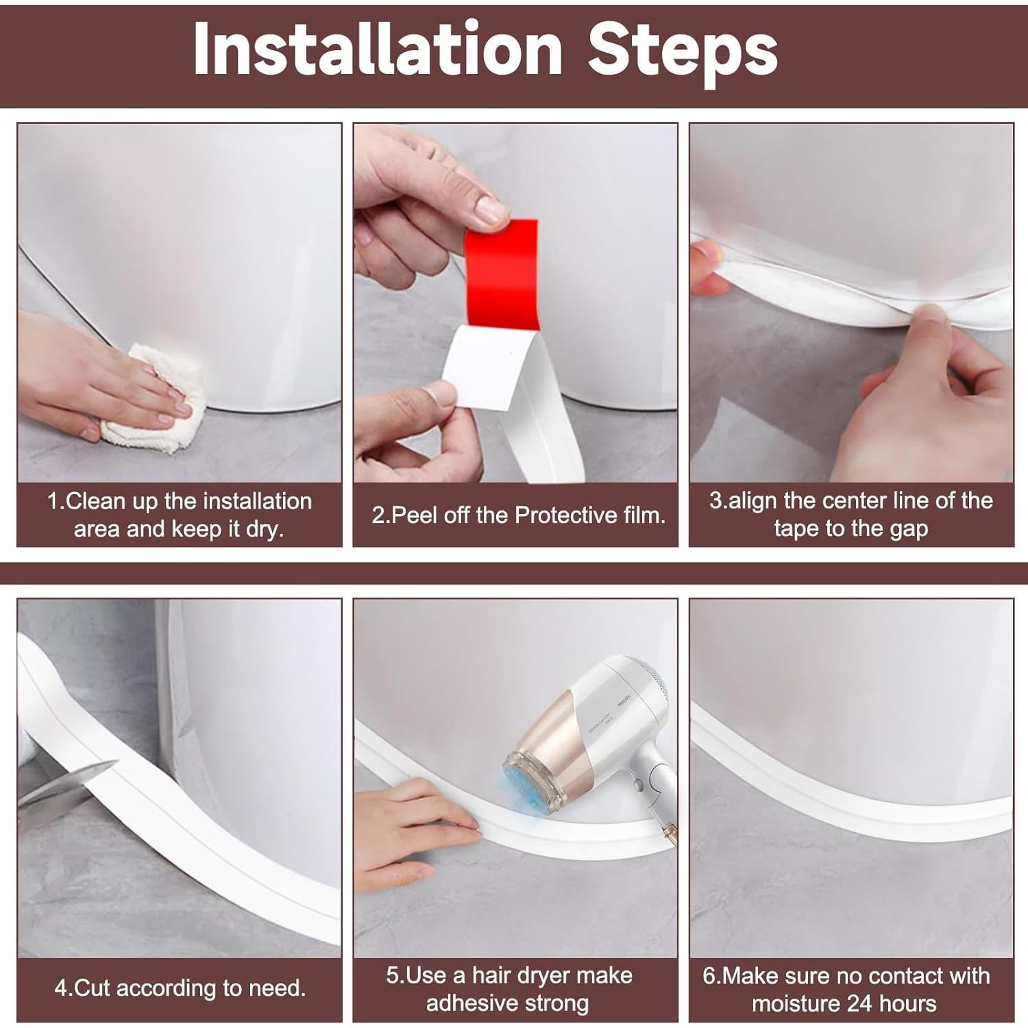 Cinta de Sellado Impermeable Autoadhesiva Mokani 3.81 cm x 3.2 m