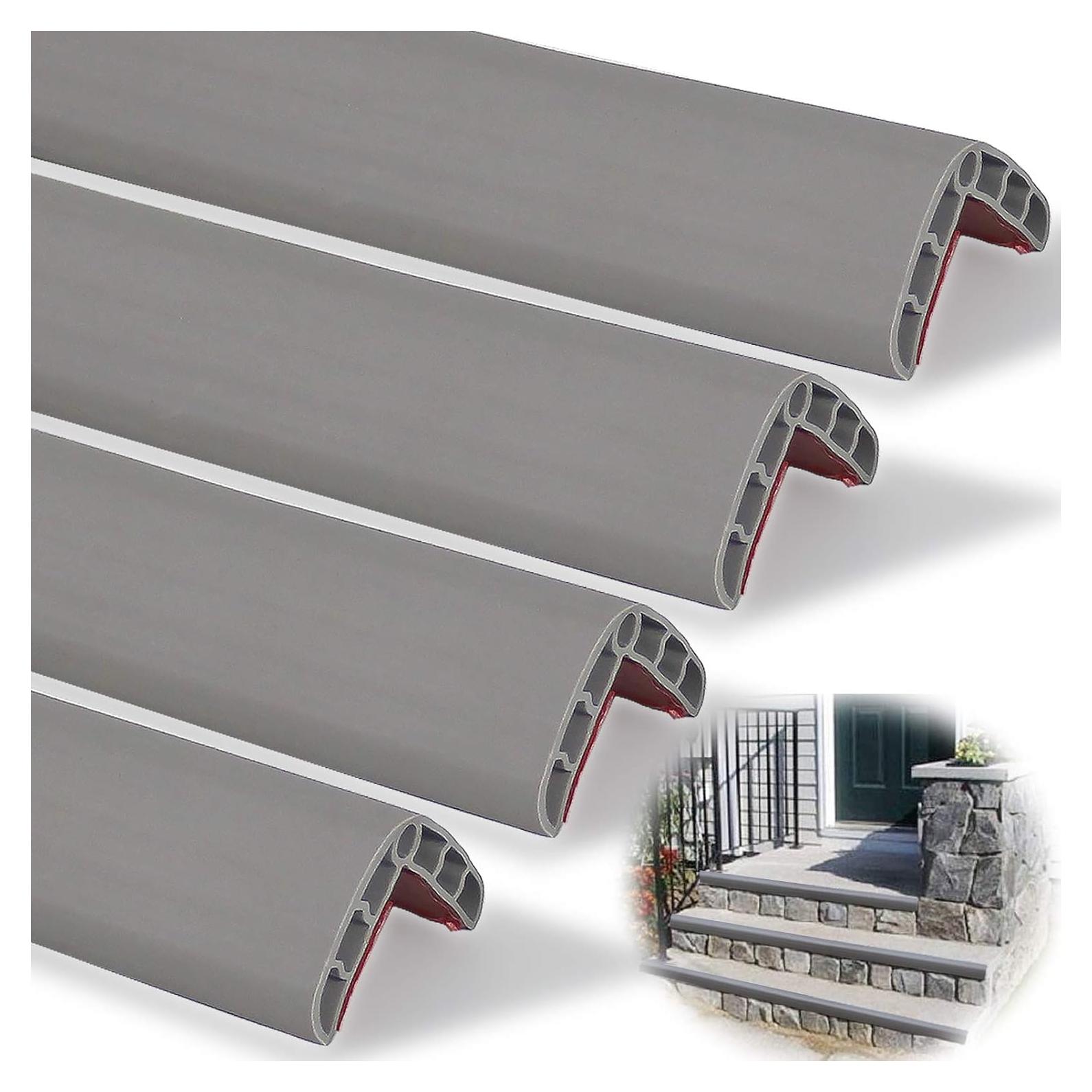 Protector de Borde de Escalera LEWINO 4 Piezas 1.62 m Gris