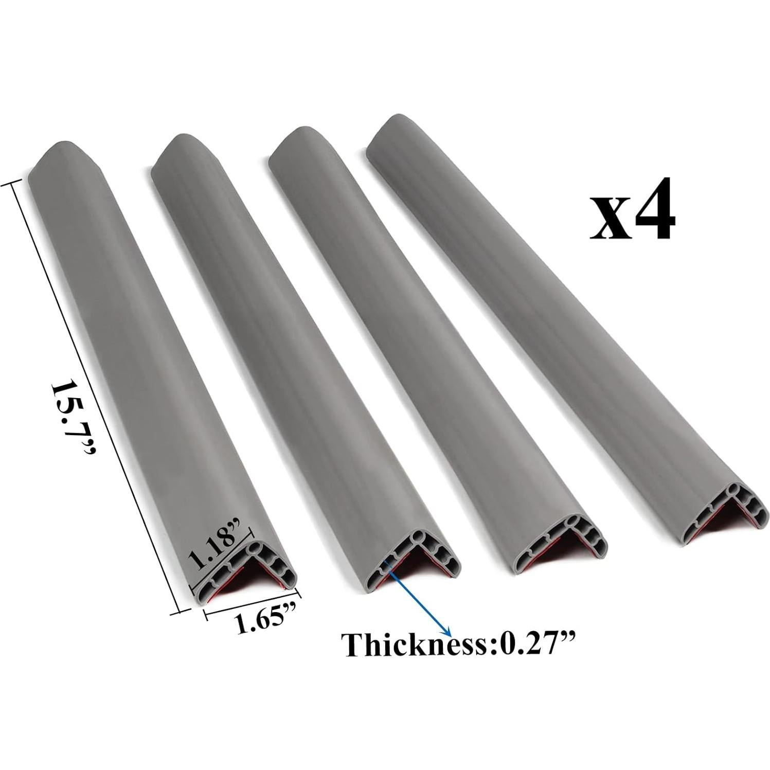 Protector de Borde de Escalera LEWINO 4 Piezas 1.62 m Gris