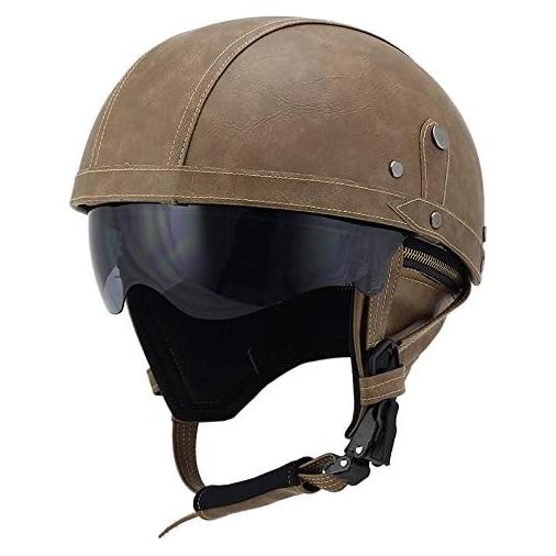 Gafas de motocicleta Woljay con casco medio marrón