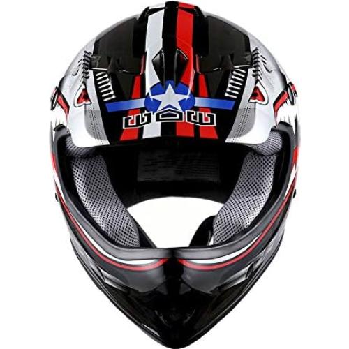 Casco de Motocross 1Storm HBOY para Niños S Negro Mate