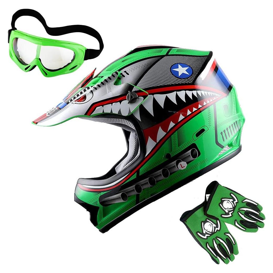 Casco de Motocross 1Storm HBOY Tiburón para Niños S