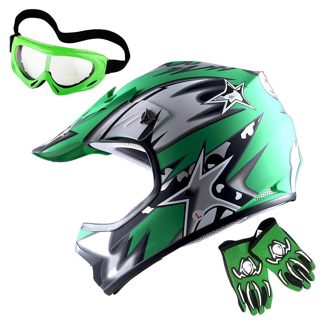 Casco de Motocross 1Storm HBOY para Niños S Negro Mate