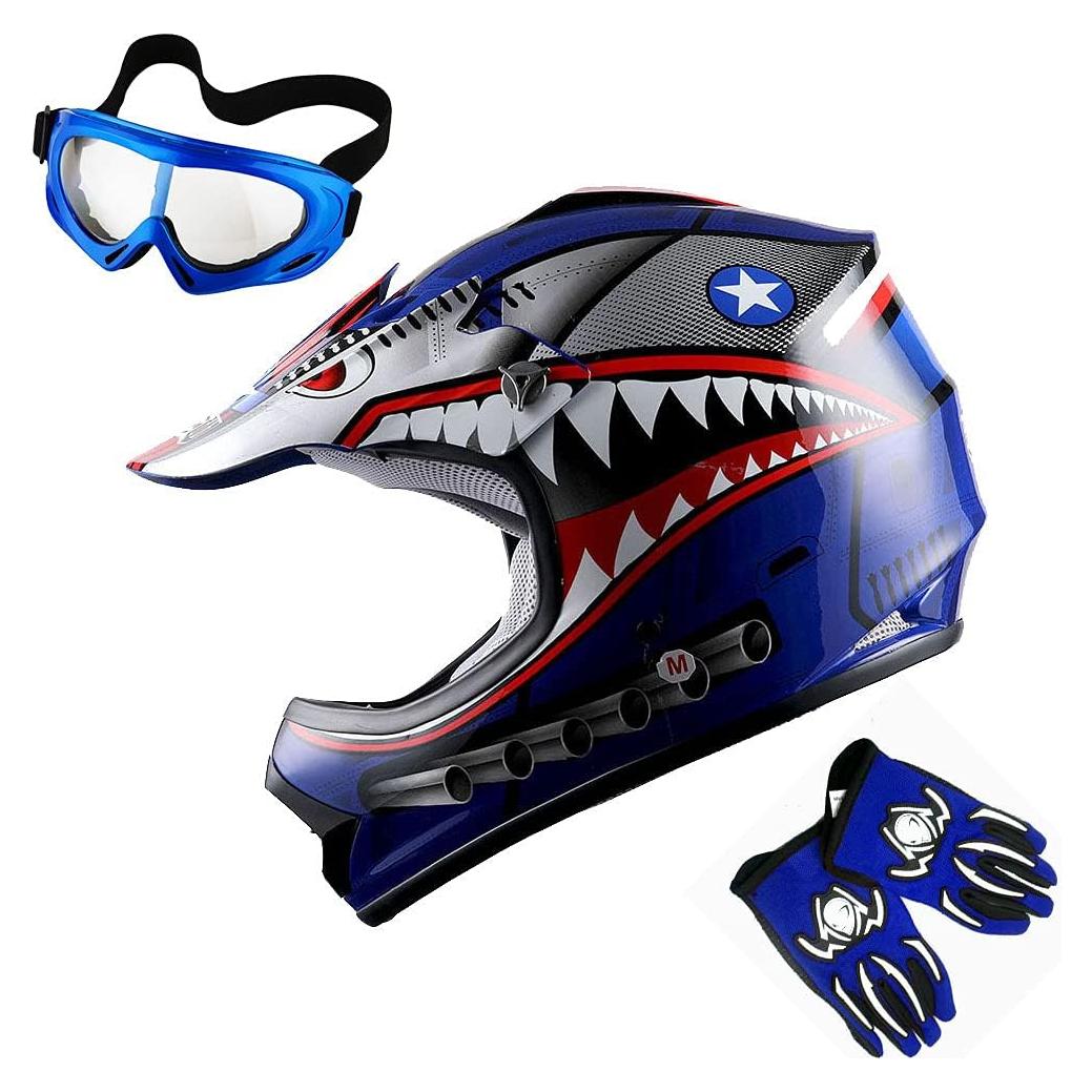 Casco de Motocross 1Storm HBOY para Niños S Negro Mate