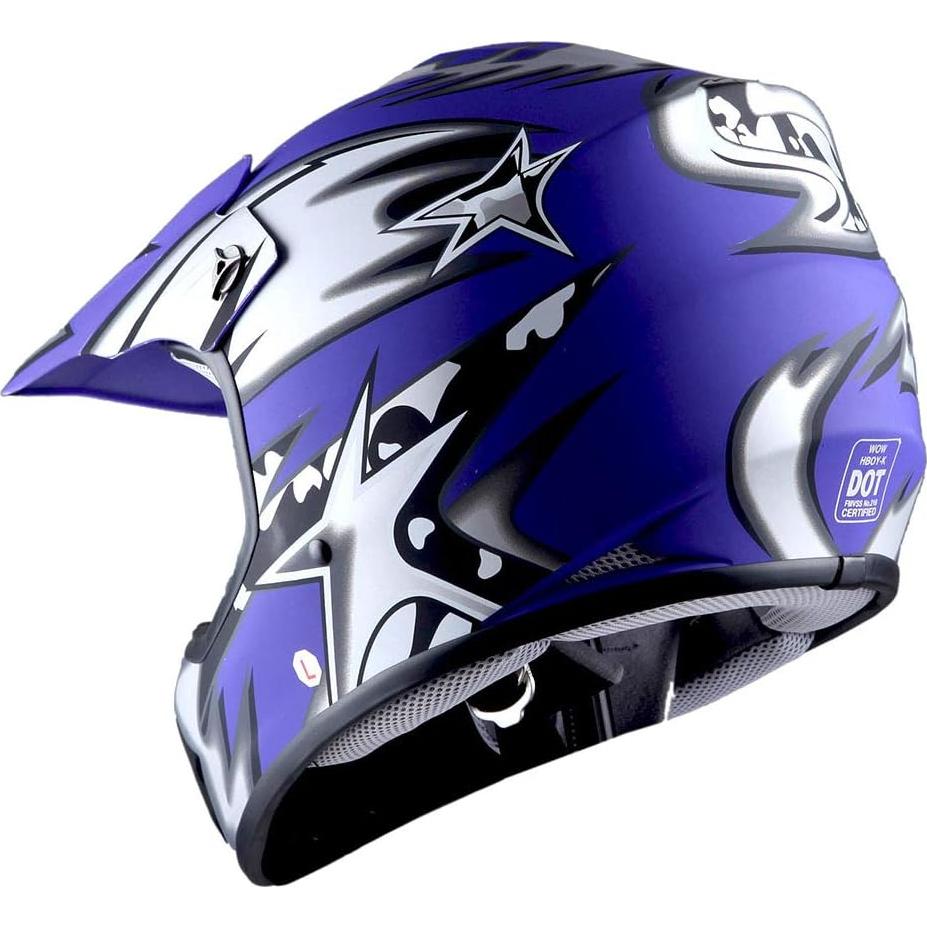 Casco de Motocross 1Storm HBOY para Niños + Gafas y Guantes