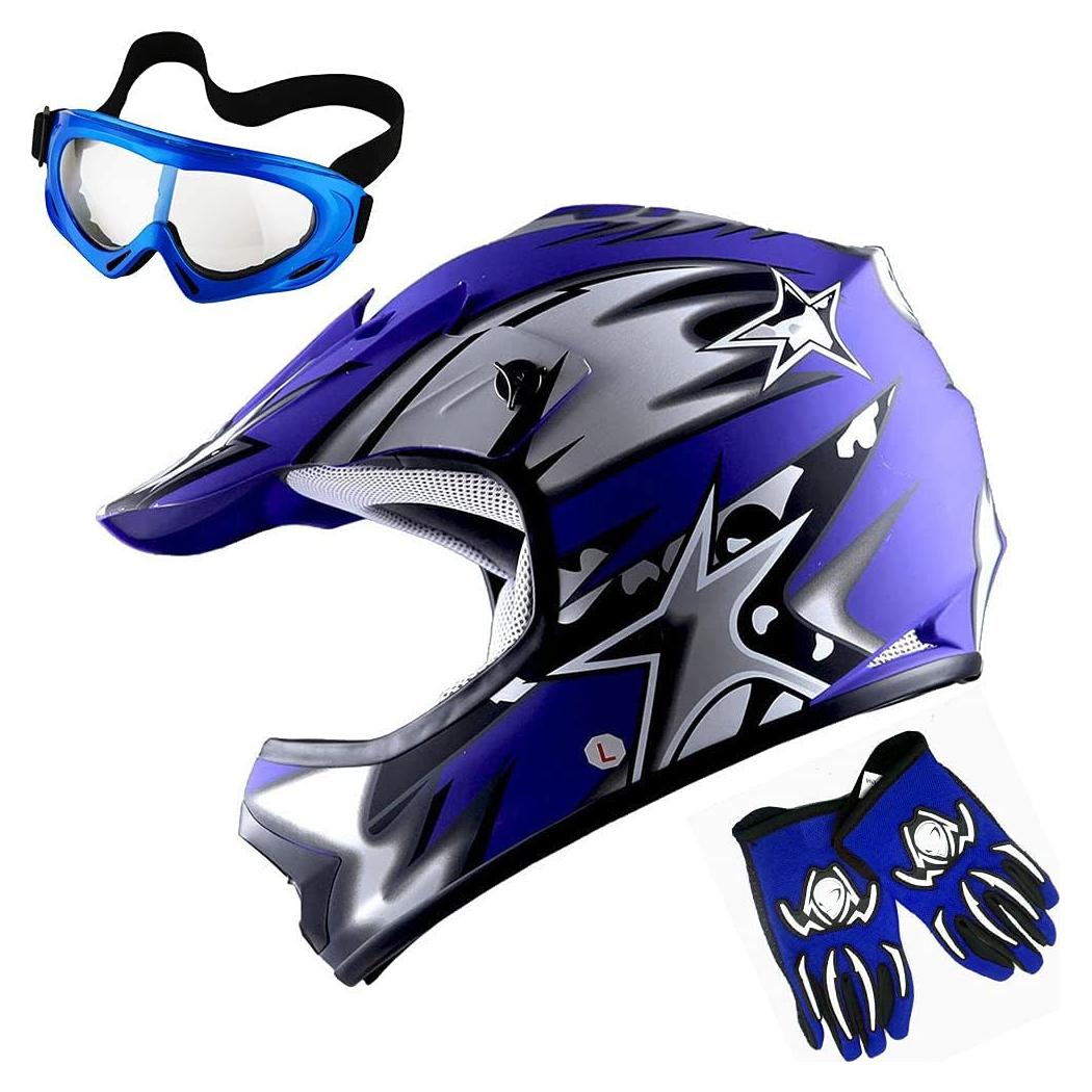 Casco de Motocross 1Storm HBOY Pequeño Negro Mate