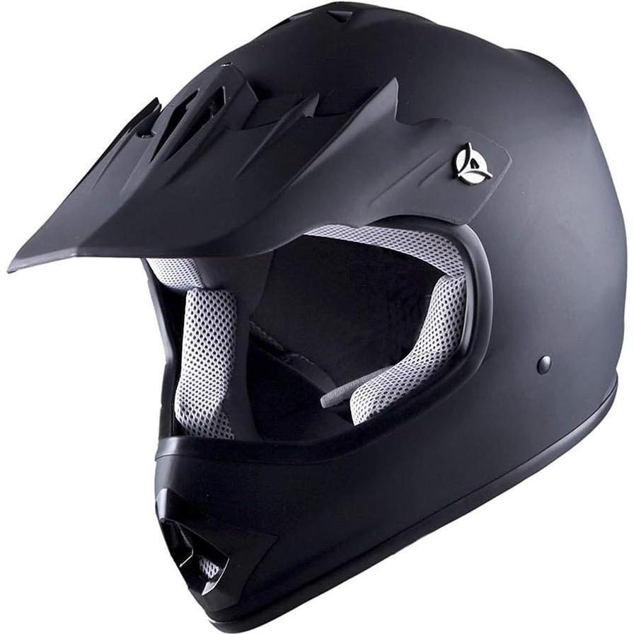 Casco de Motocross 1Storm HBOY para Niños S Negro Mate