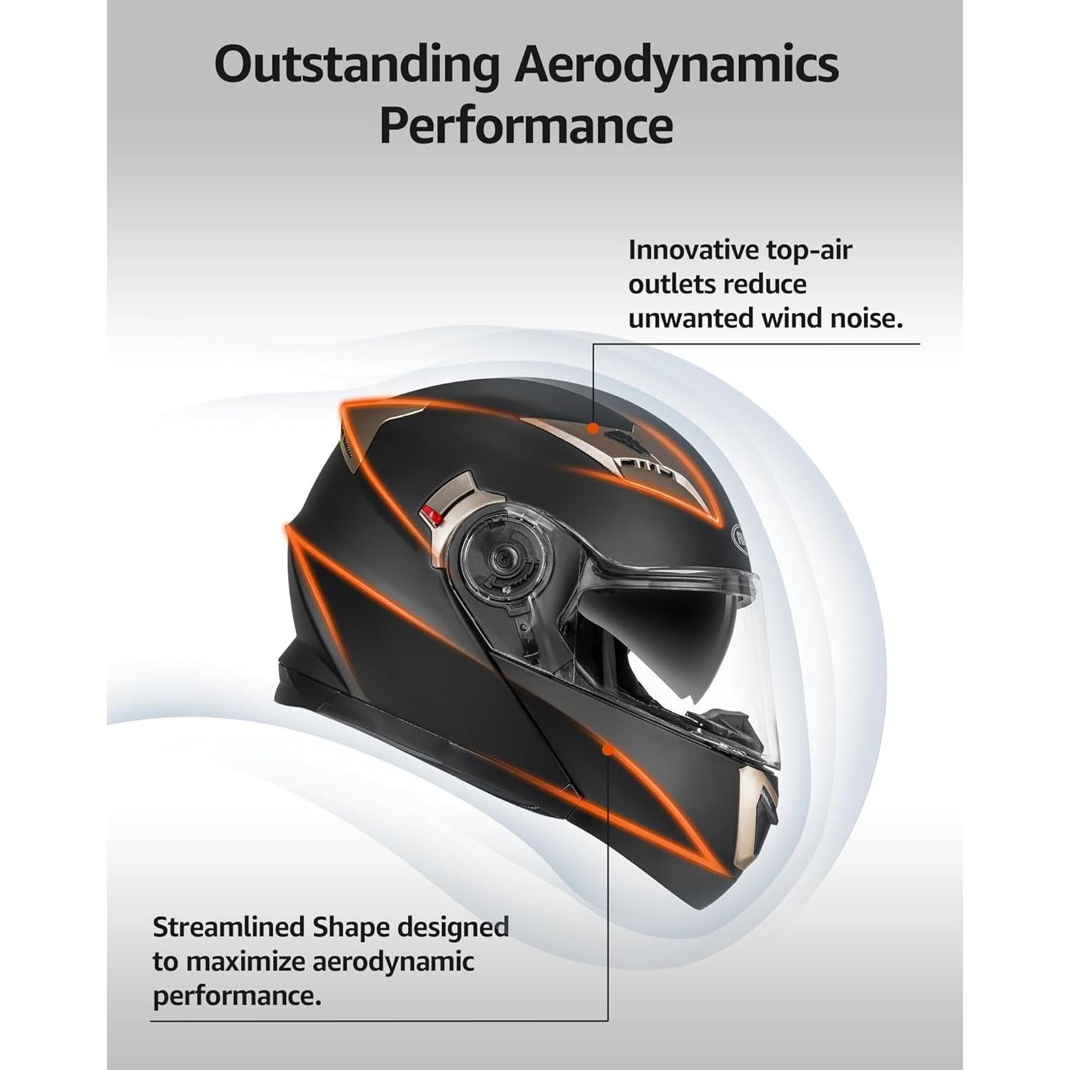 Casco Modular YEMA YM-925 para Motocicleta Unisex - Negro Mate