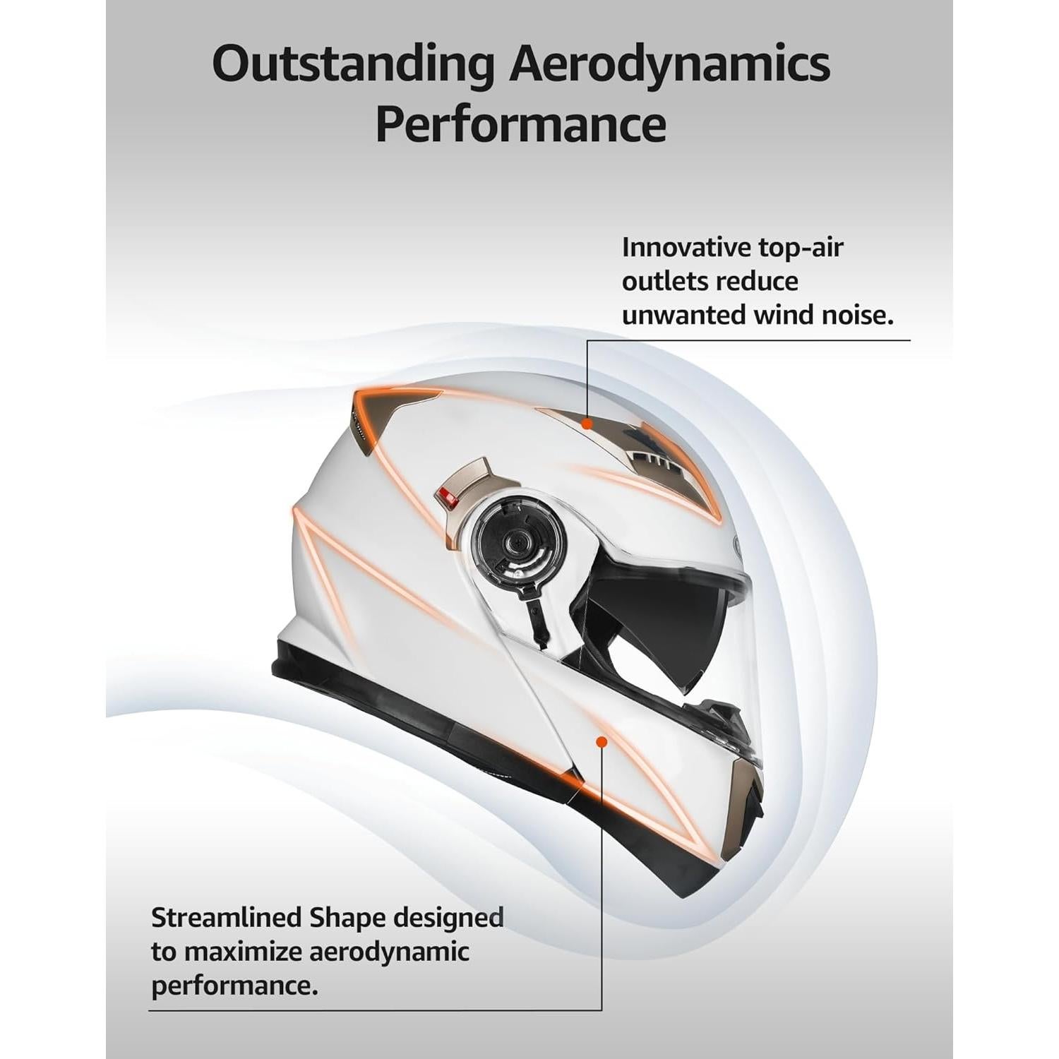 YEMA Casco Modular para Motocicleta Mediano Blanco