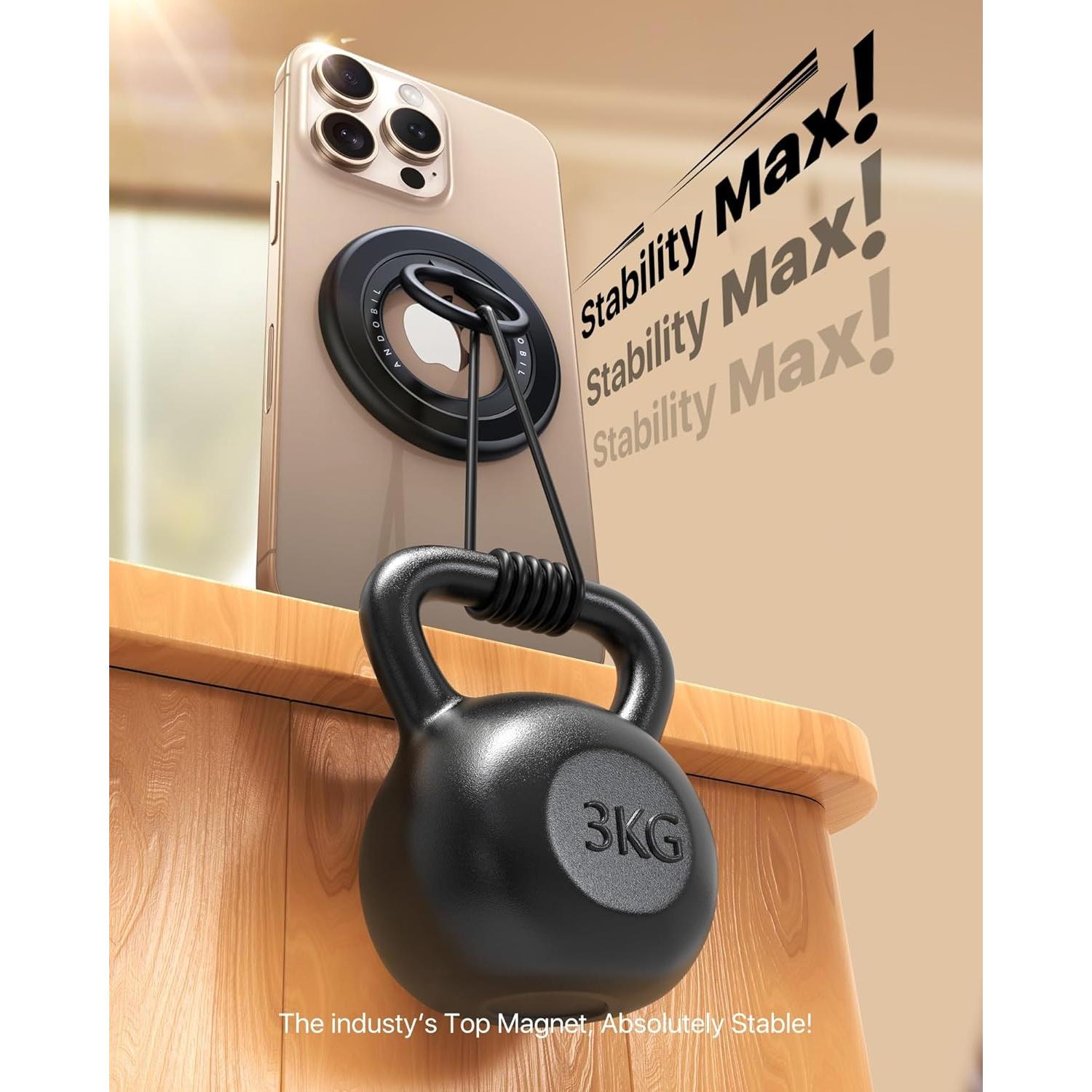 Soporte Magnético para Teléfono Danmus Anillo Giratorio Negro