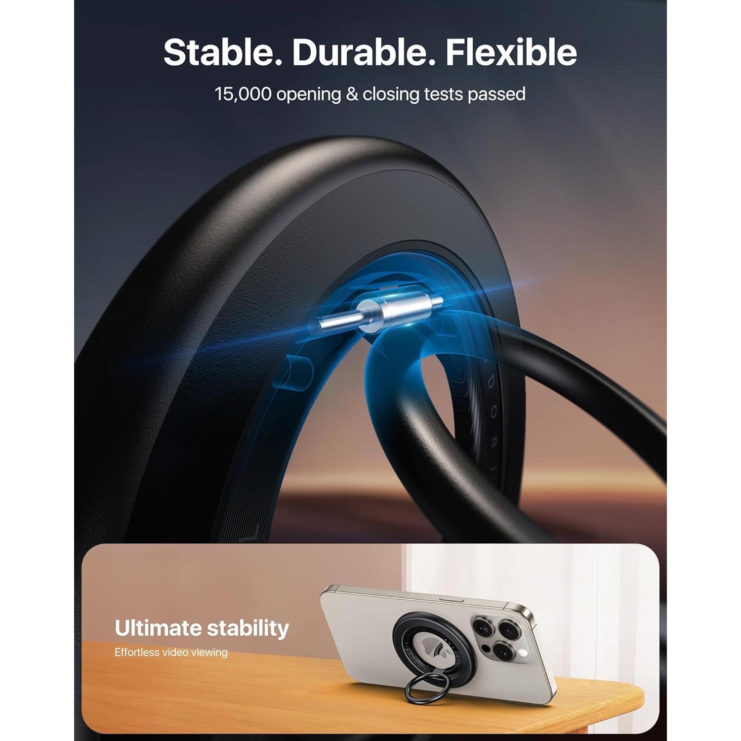 Soporte Magnético para Teléfono Danmus Anillo Giratorio Negro