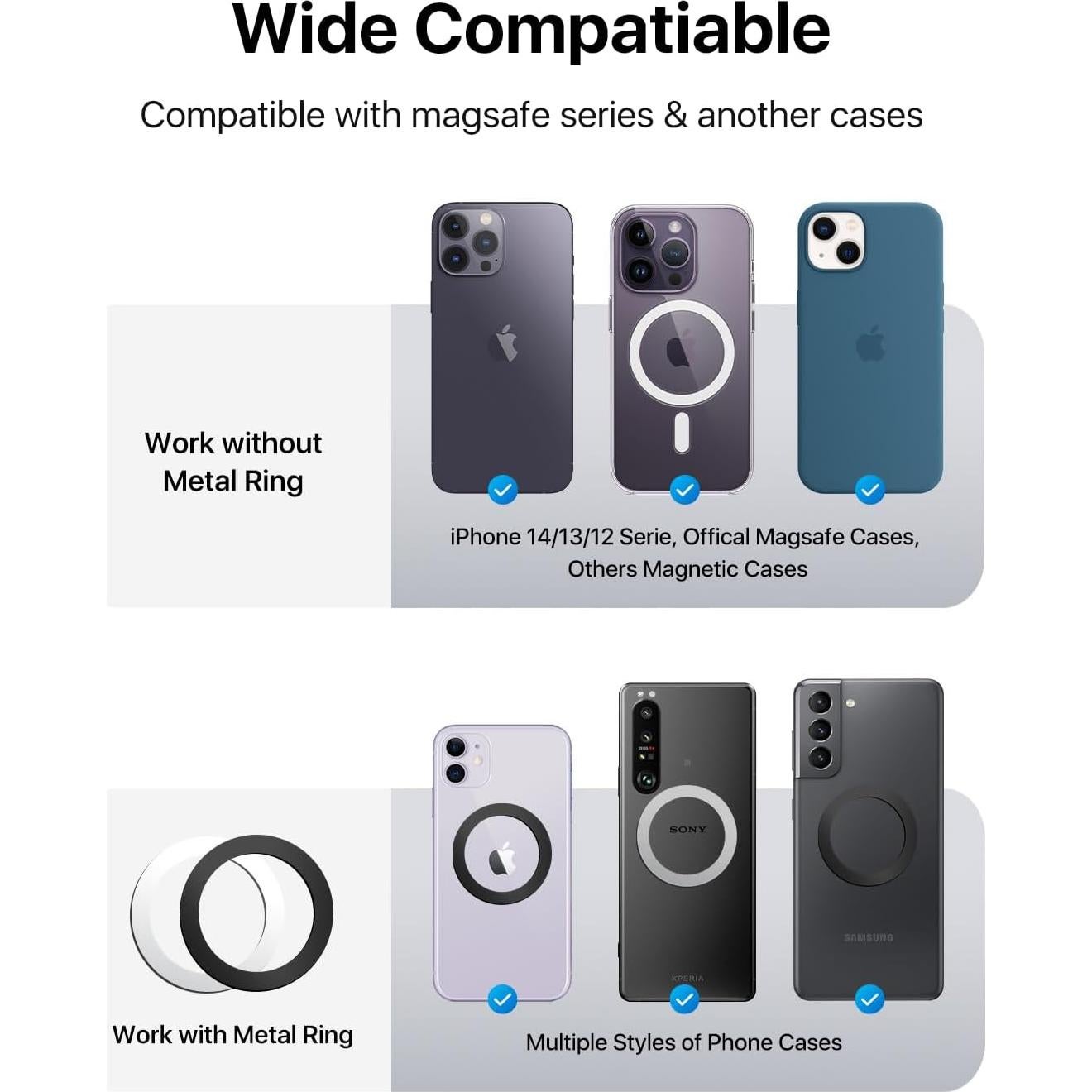 Soporte Magnético para Teléfono Danmus Anillo Giratorio Negro