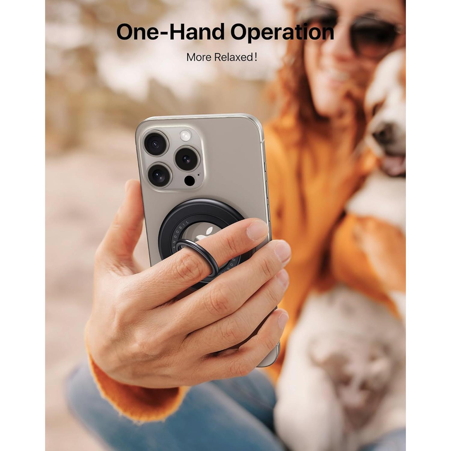 Soporte Magnético para Teléfono Danmus Anillo Giratorio Negro