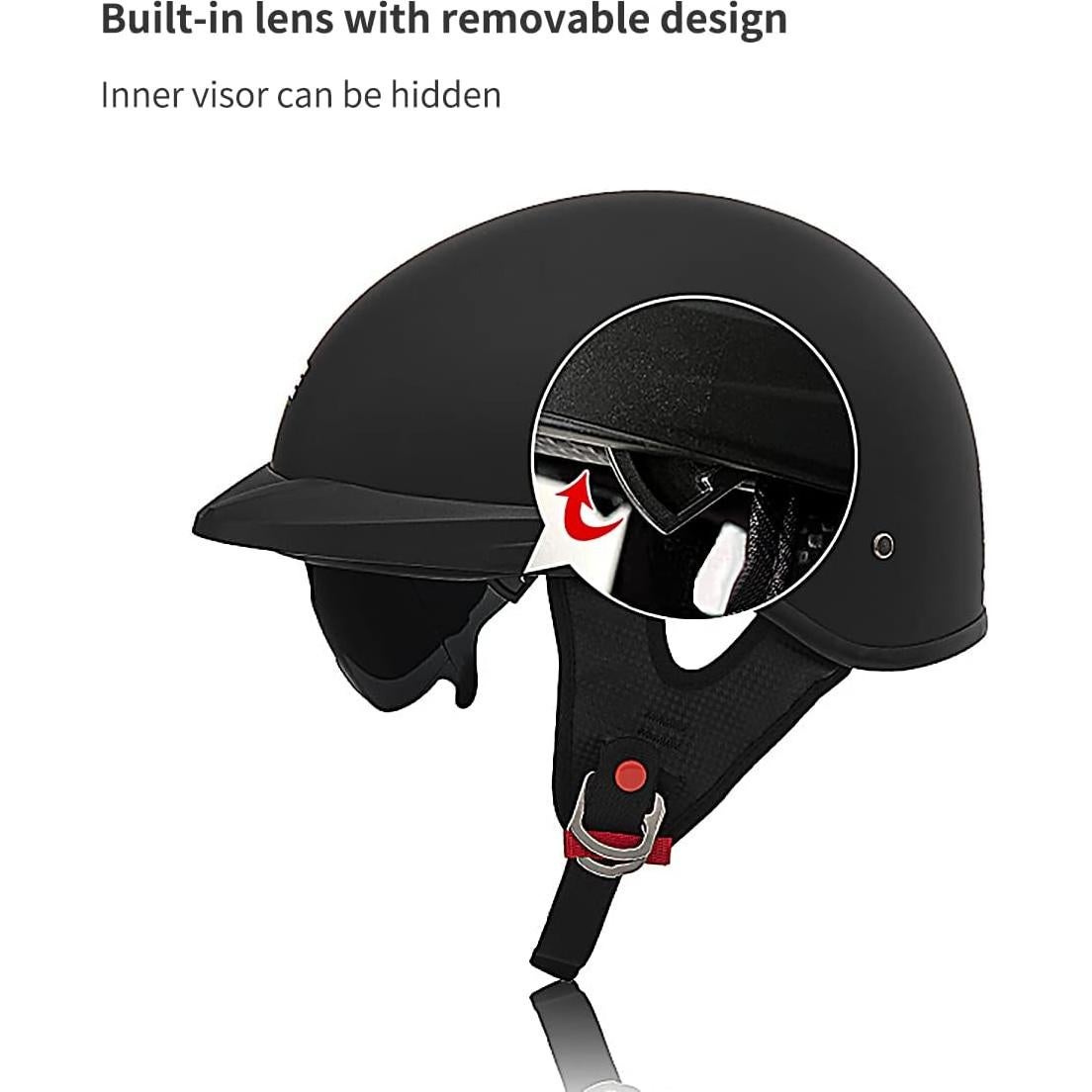 Casco de Motocicleta ELCYCO EL-MD513 Negro Mate Mediano