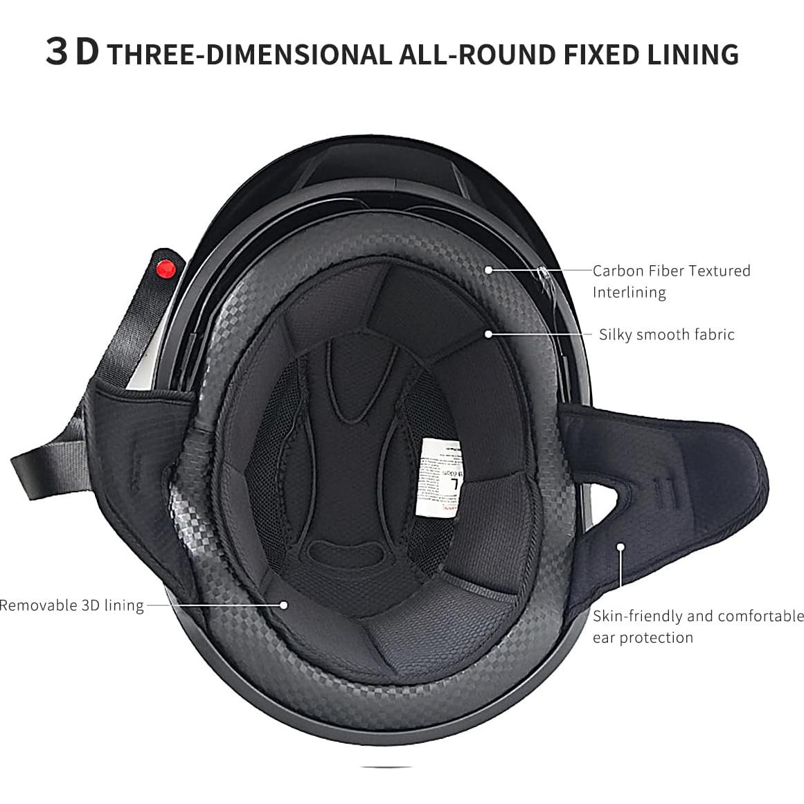 Casco de Motocicleta ELCYCO EL-MD513 Negro Mate Mediano