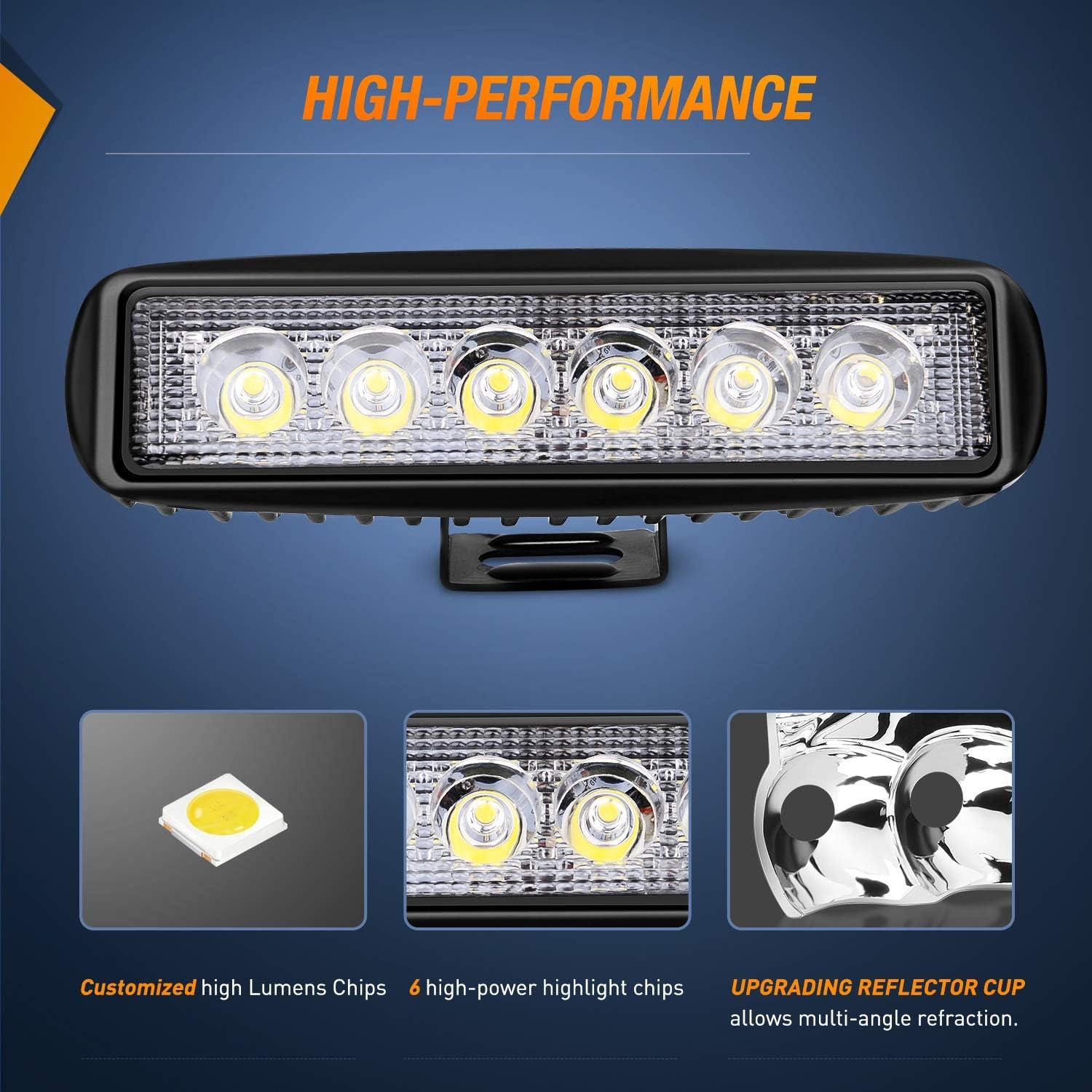 Luces LED Nilight 15019S-D 4PCS 18W Impermeables Off Road