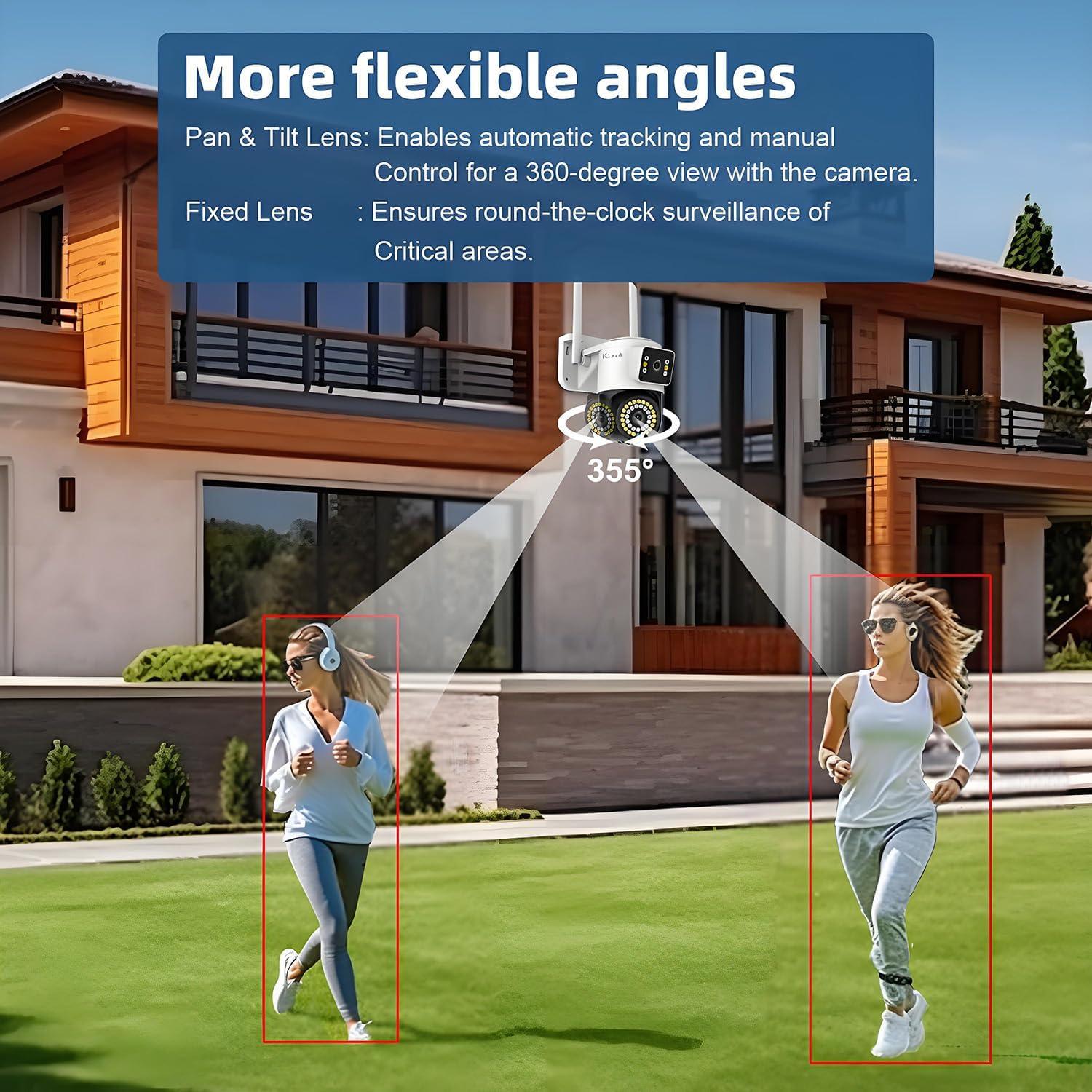 Cámara de Seguridad Exterior Kinnkall Doble Lente 4MP WiFi