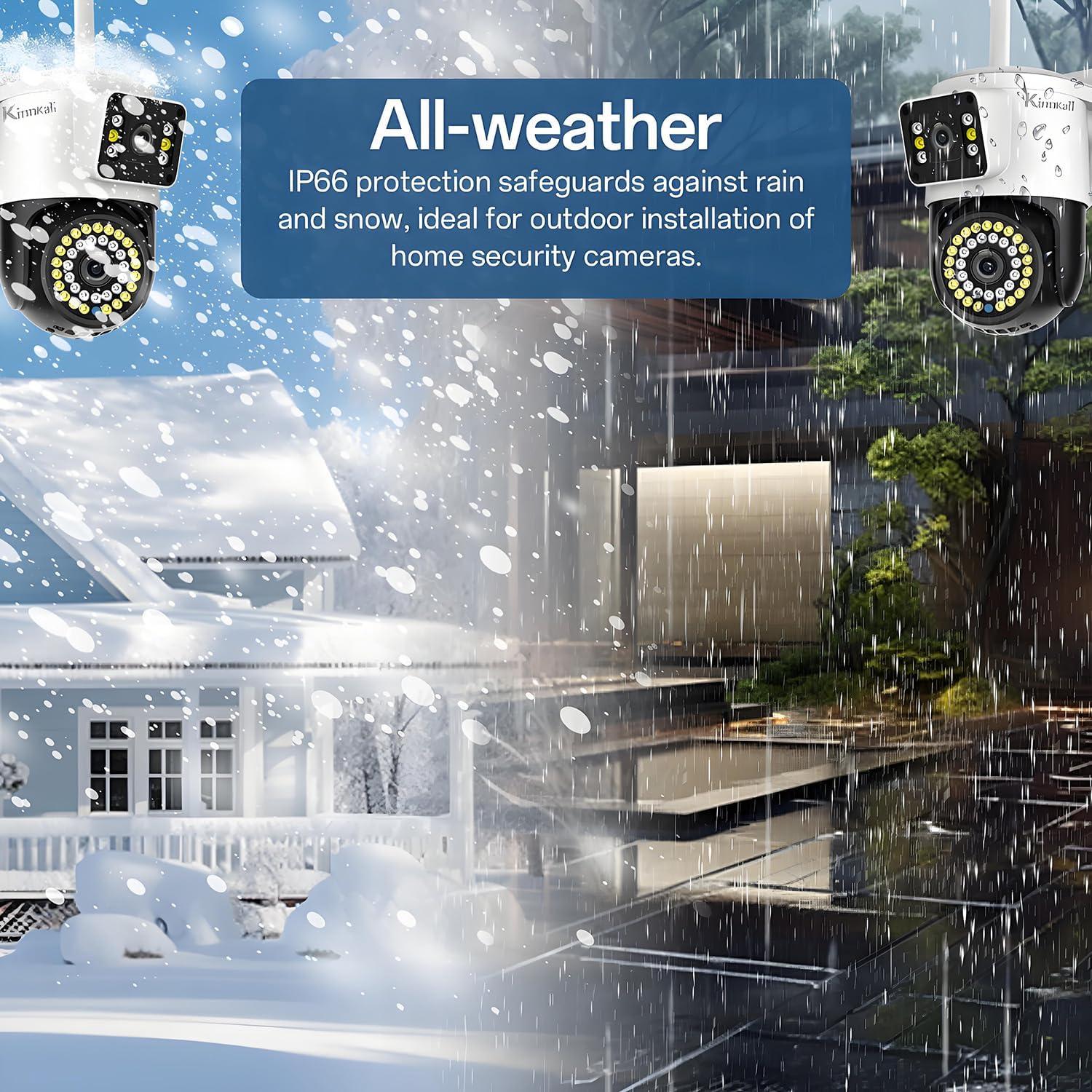 Cámara de Seguridad Exterior Kinnkall Doble Lente 4MP WiFi