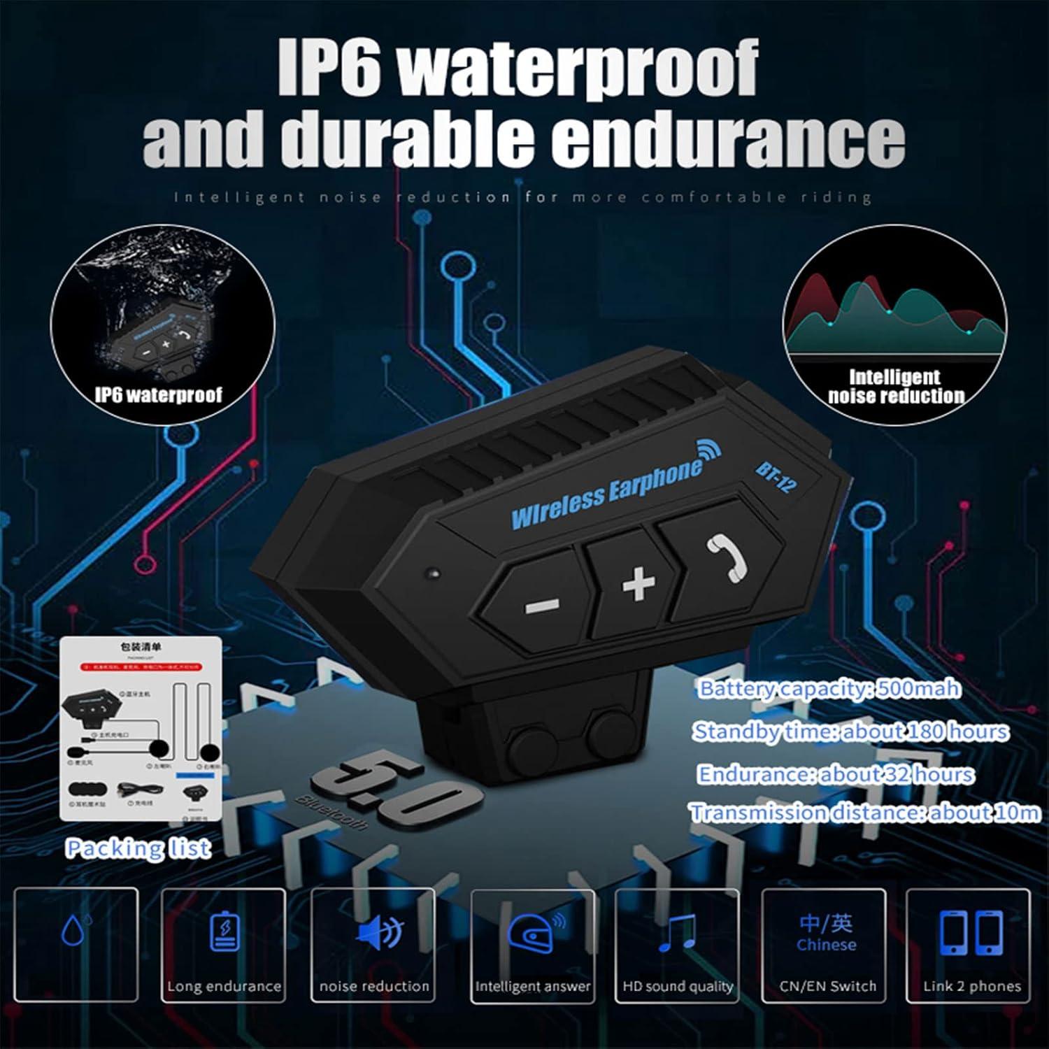 Casco de Motocross HCYPUNK Transparente Carbono Bluetooth