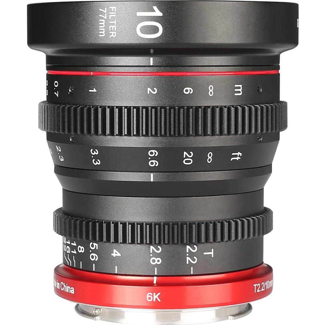 Lente Prime Cine Meike 10mm T2.2 RF para Canon APS-C