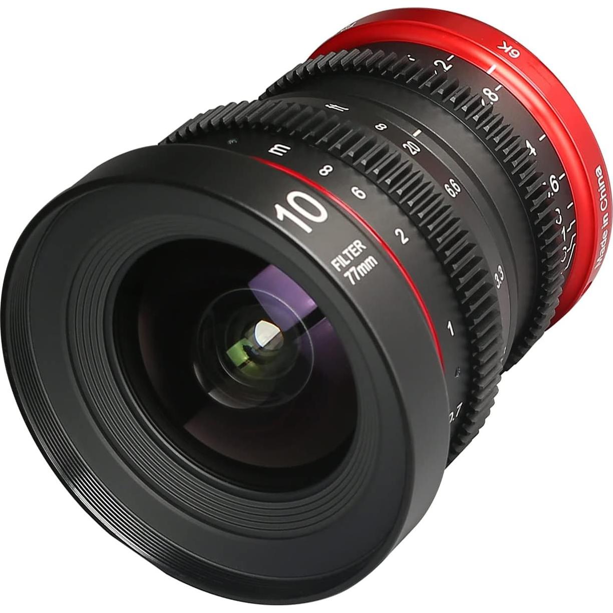 Lente Prime Cine Meike 10mm T2.2 RF para Canon APS-C