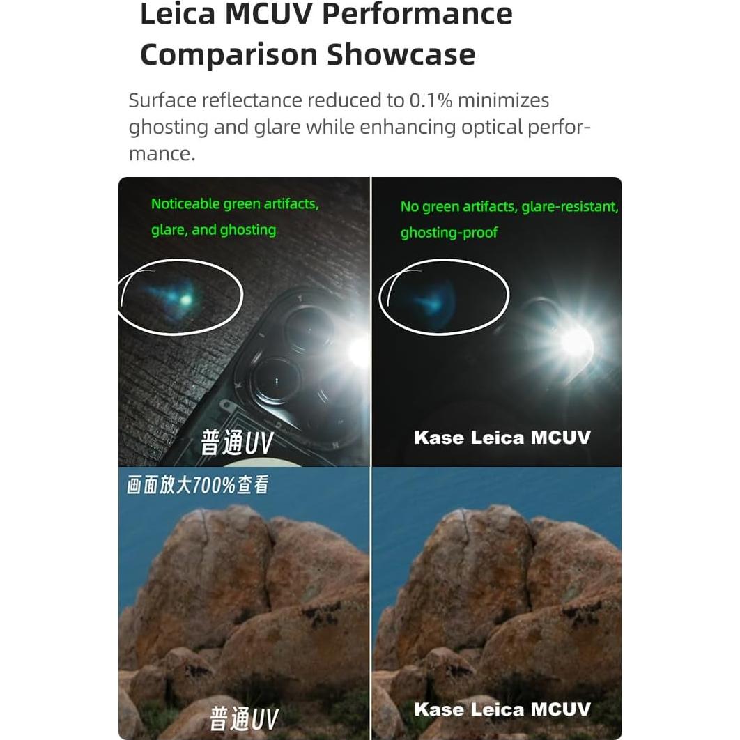 Filtro MCUV KASE 39mm atornillable de vidrio óptico