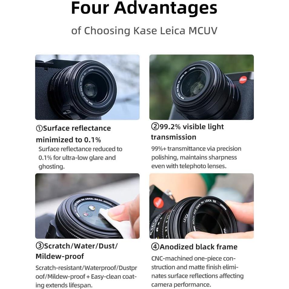 Filtro MCUV KASE 39mm atornillable de vidrio óptico